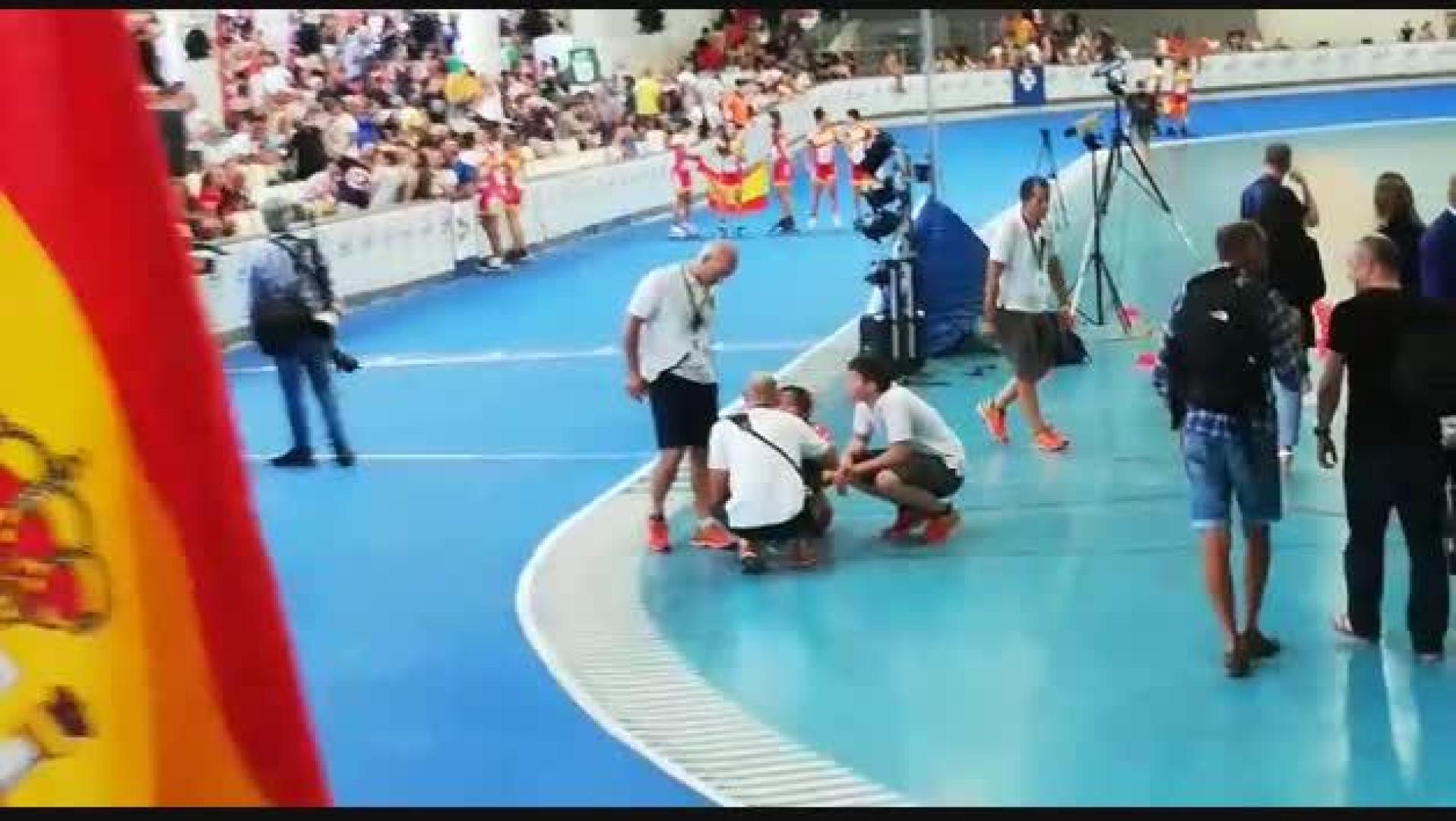 Despedida de los patinadores de la Selección española de la pista de la UDC Txantrea
