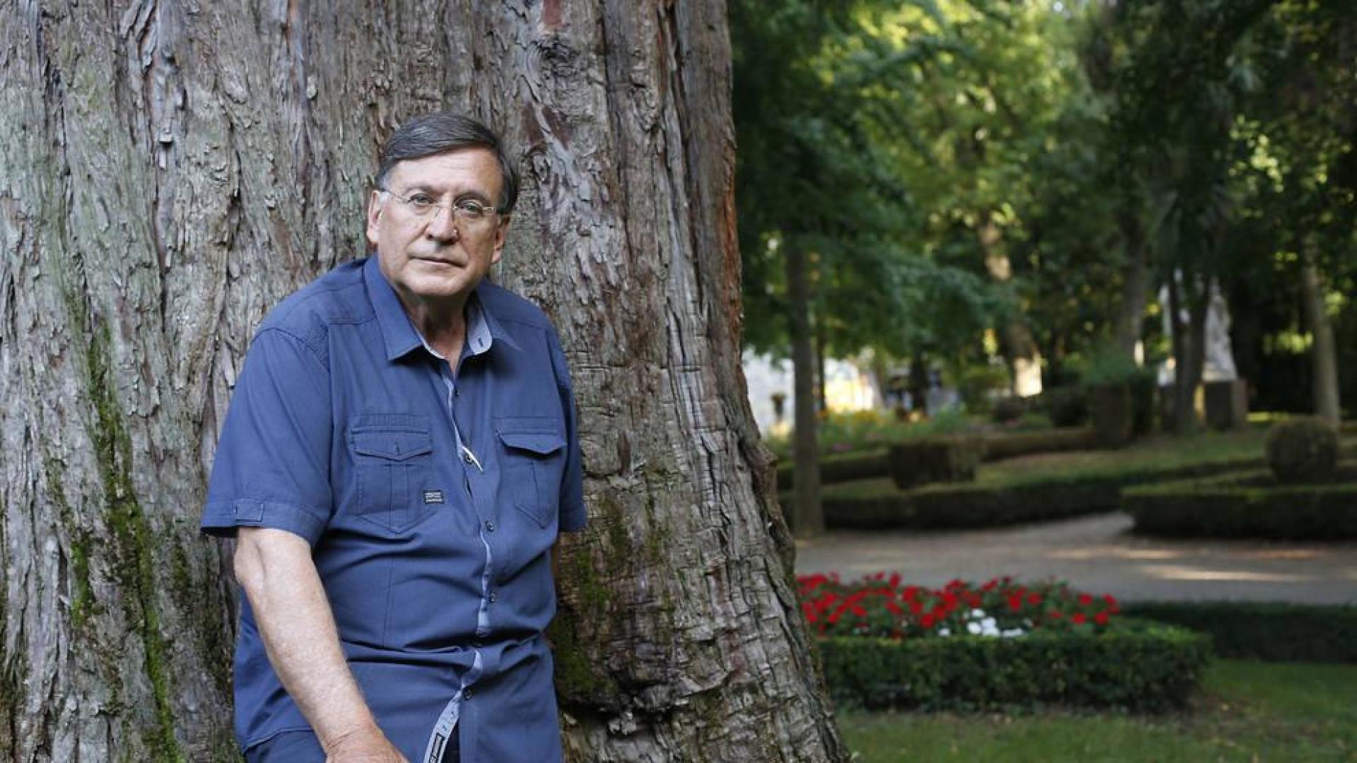 El naturalista Joaquín Araujo, ayer en el parque de La Taconera de Pamplona.
