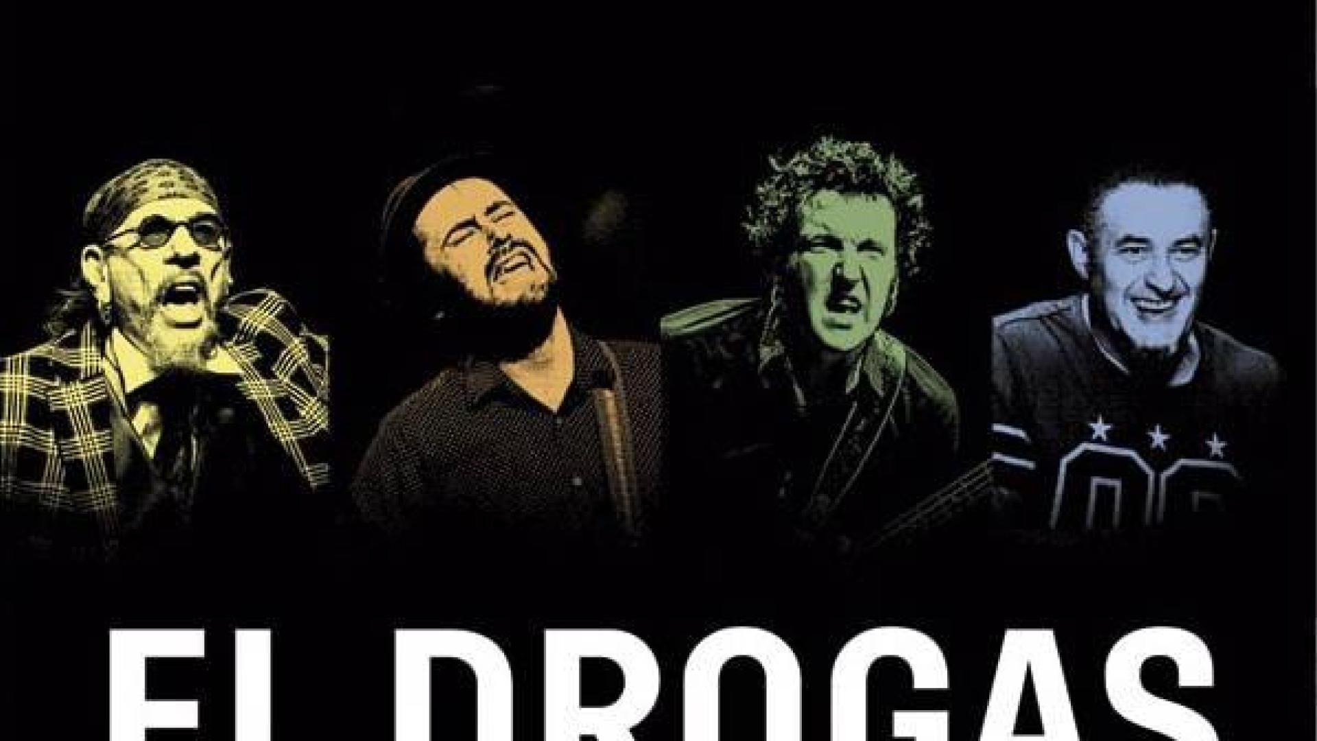 El Drogas y su banda, en el cartel anunciador de su nueva gira.