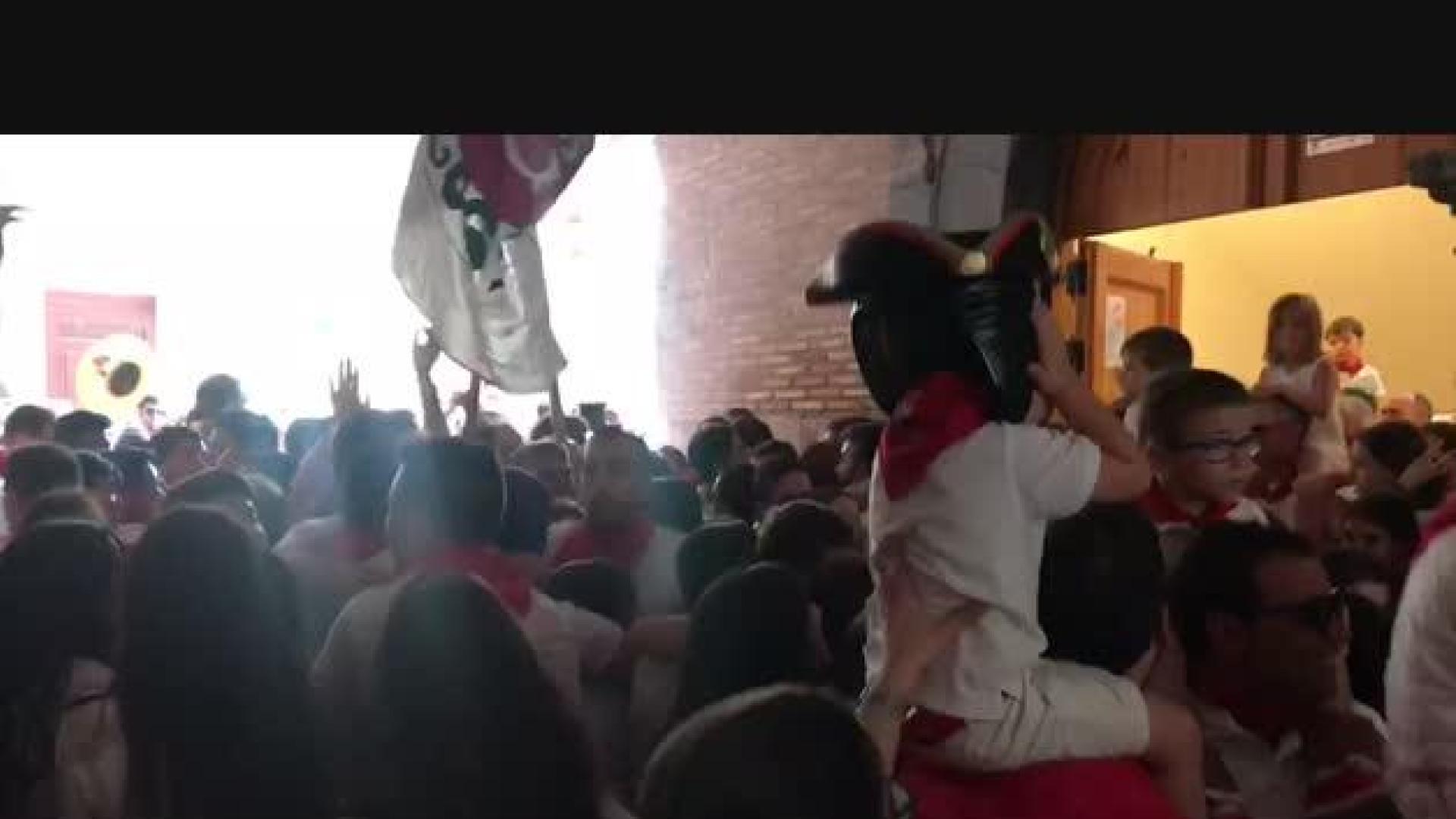 Tradicional acto del 'Bolo' en fiestas de Fitero