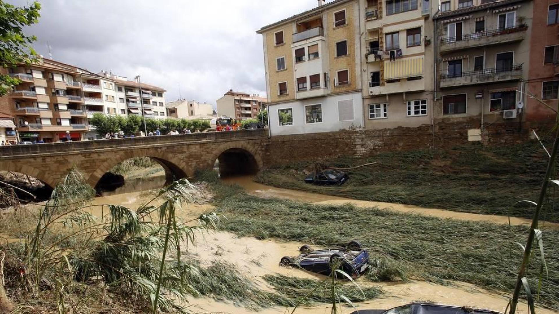 Antes y después en las inundaciones de Tafalla (VI)