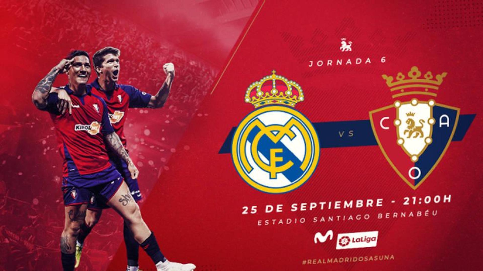 Osasuna saca este jueves 400 entradas pare el choque del Santiago Bernabéu