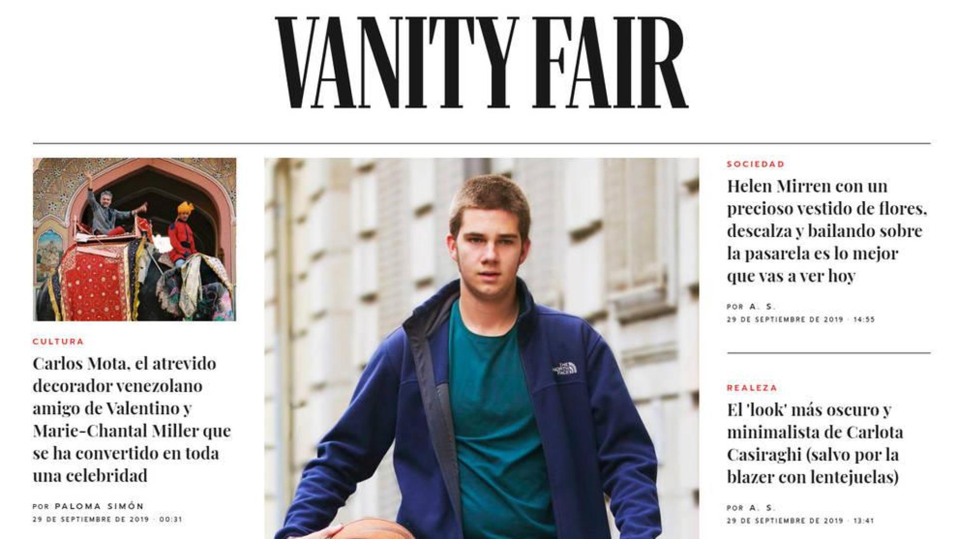 Portada de la web de Vanity Fair España.