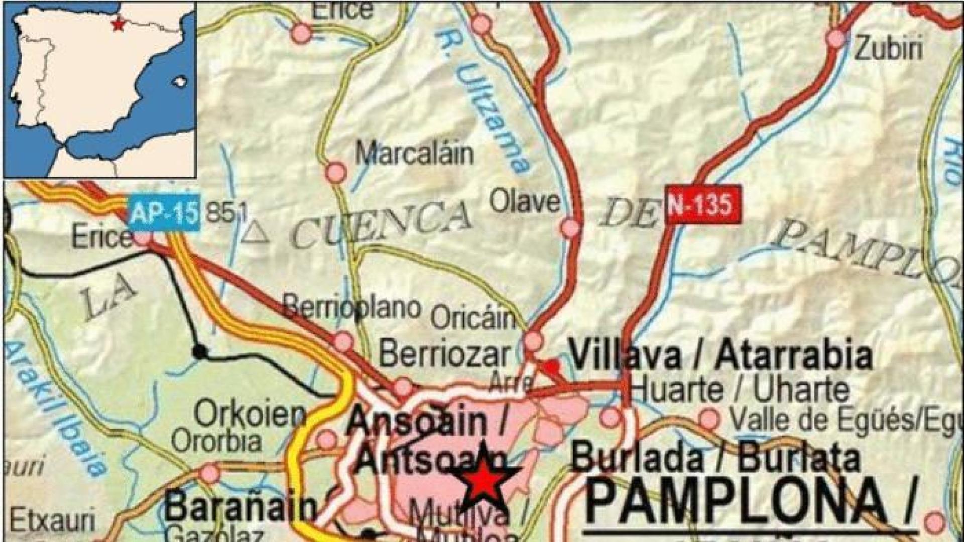Tres terremotos registrados en la Comarca de Pamplona en las últimas horas