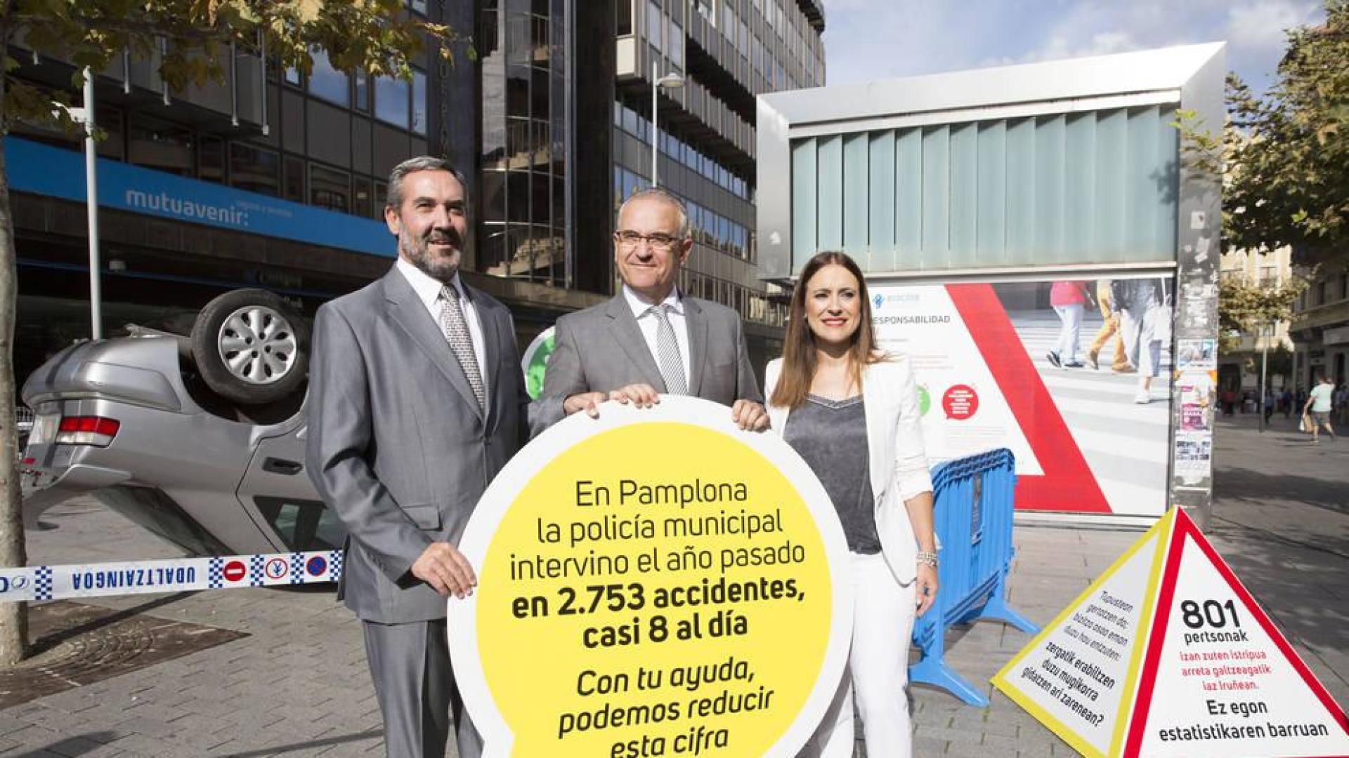 Accidente falsos para concienciar a la ciudadanía de Pamplona