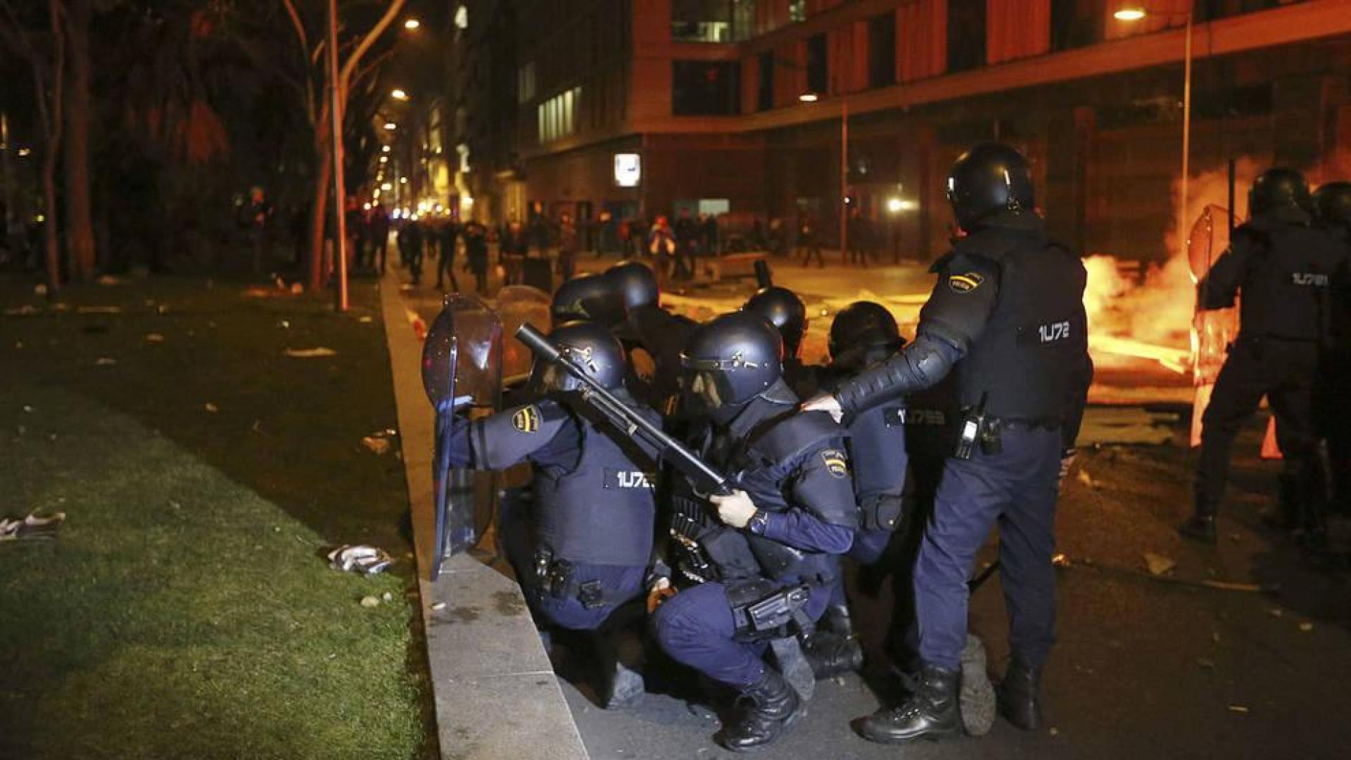 Policías antidisturbios en una manifestación anterior