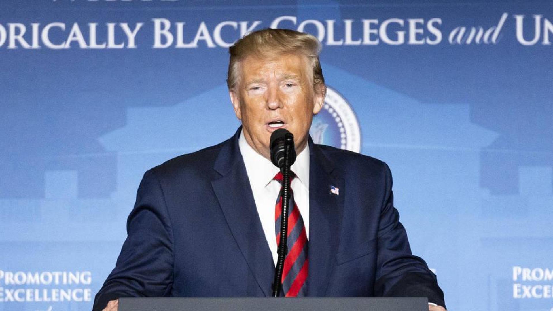 Trump, en una conferencia universitaria.