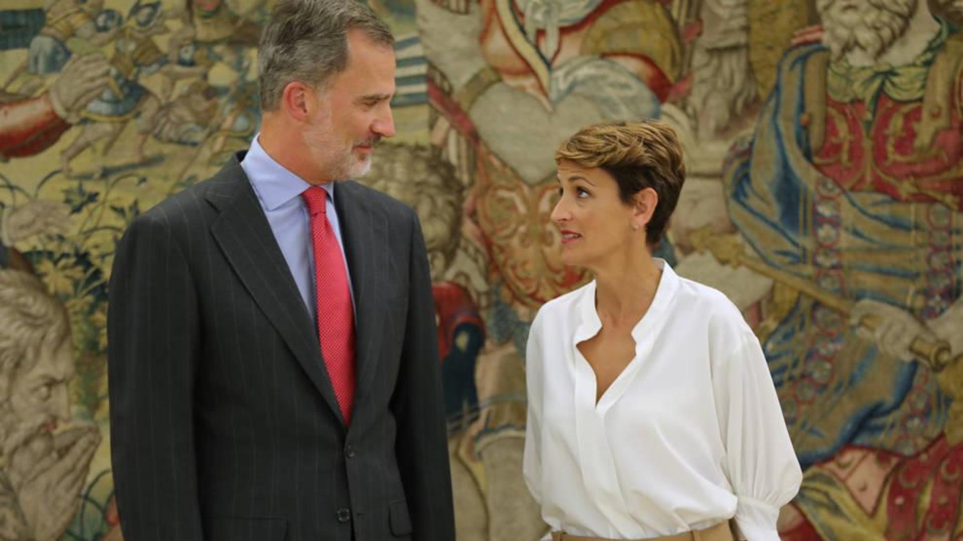 María Chivite y el Rey Felipe VI, durante la audiencia del martes.