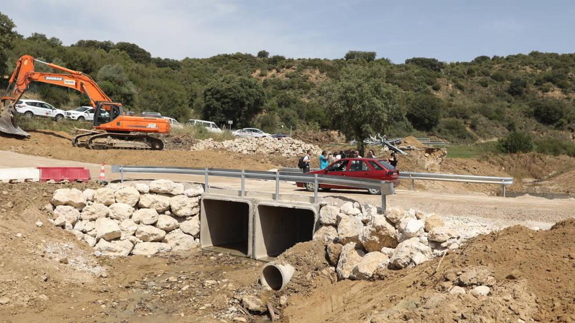 El vado provisional en el puente de Sánsoain.