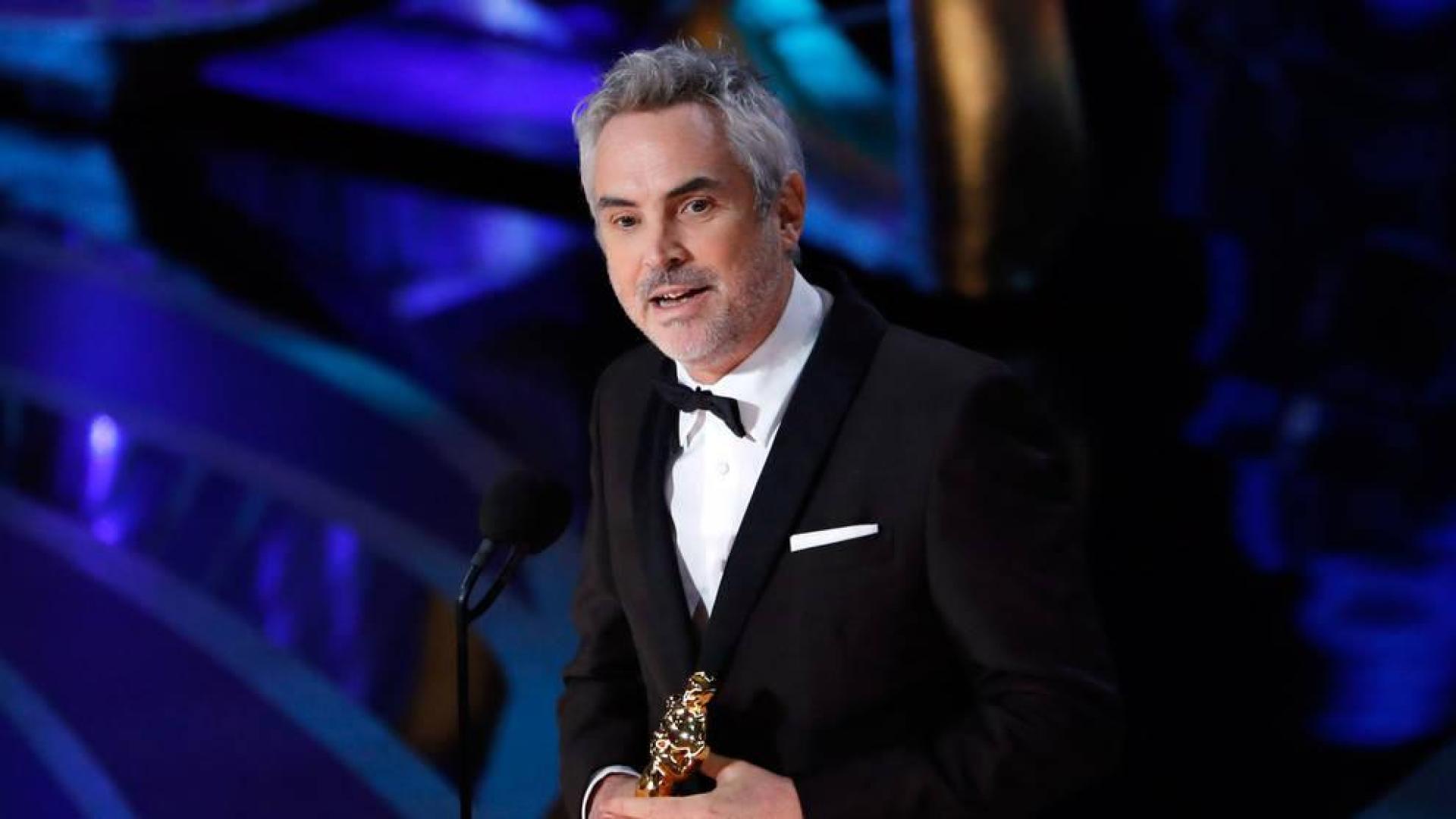 Alfonso Cuarón, tras recoger el premio de Mejor Dirección.