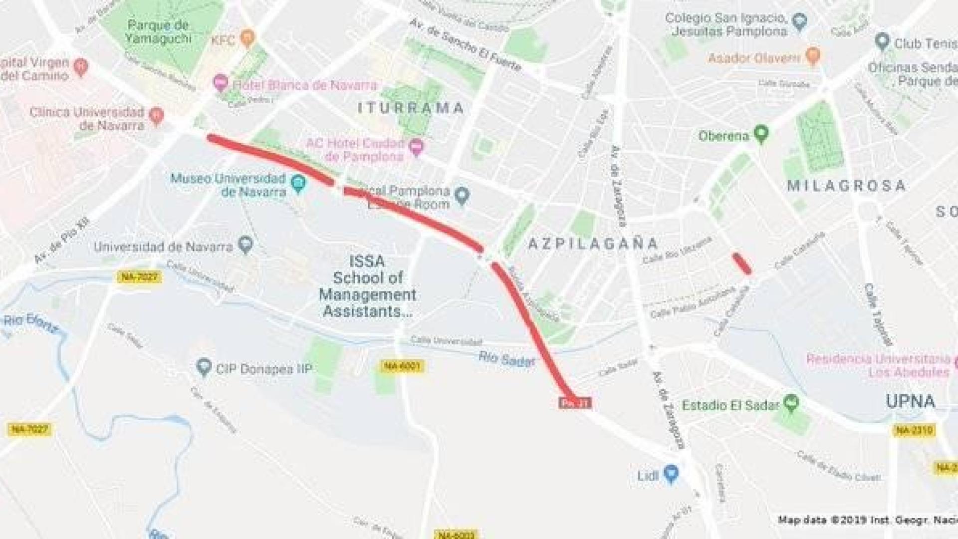 Estos son los cortes de tráfico de este miércoles en Pamplona