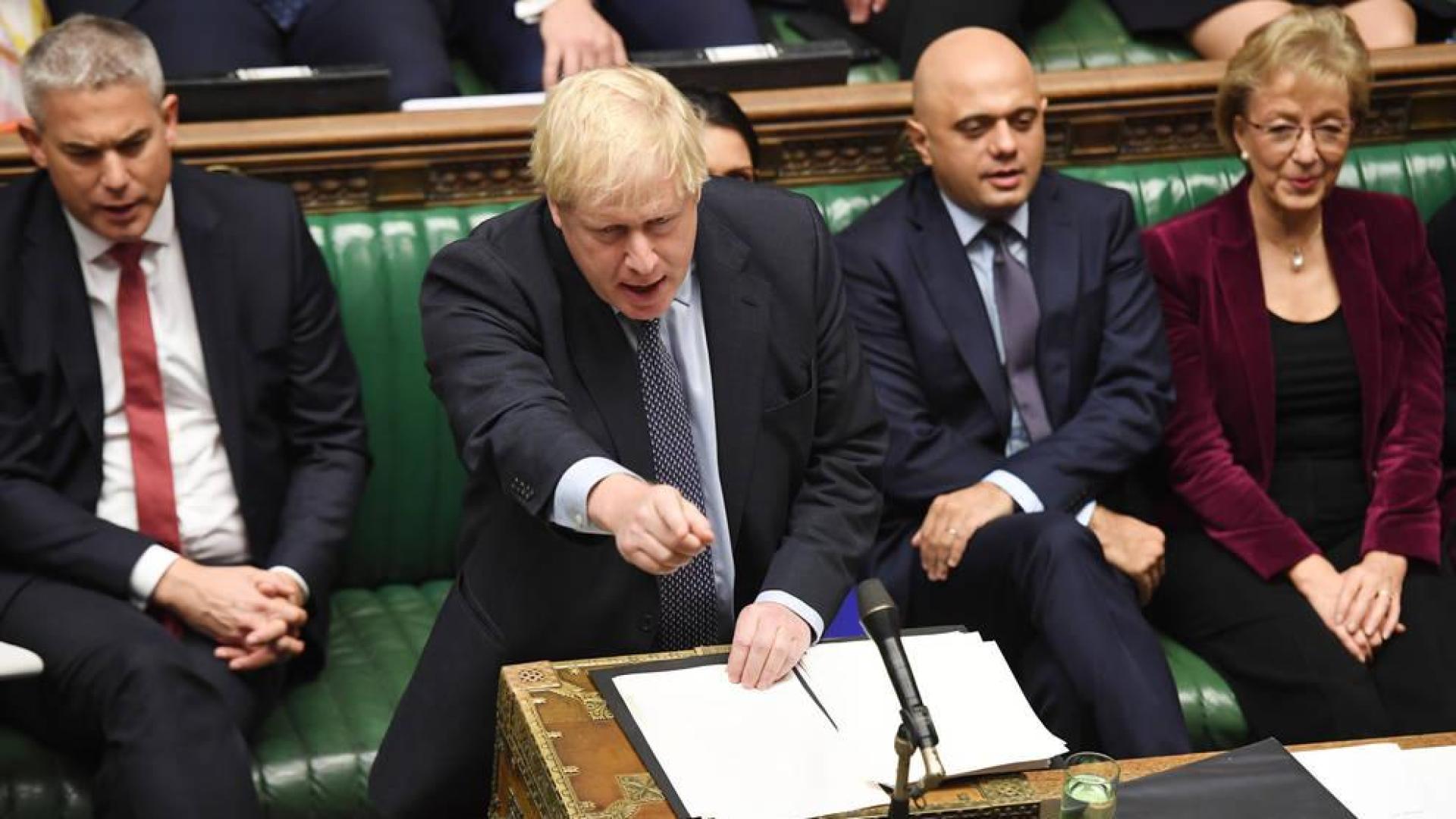 El primer ministro británico, Boris Johnson, durante el debate en el Parlamento de Reino Unido.