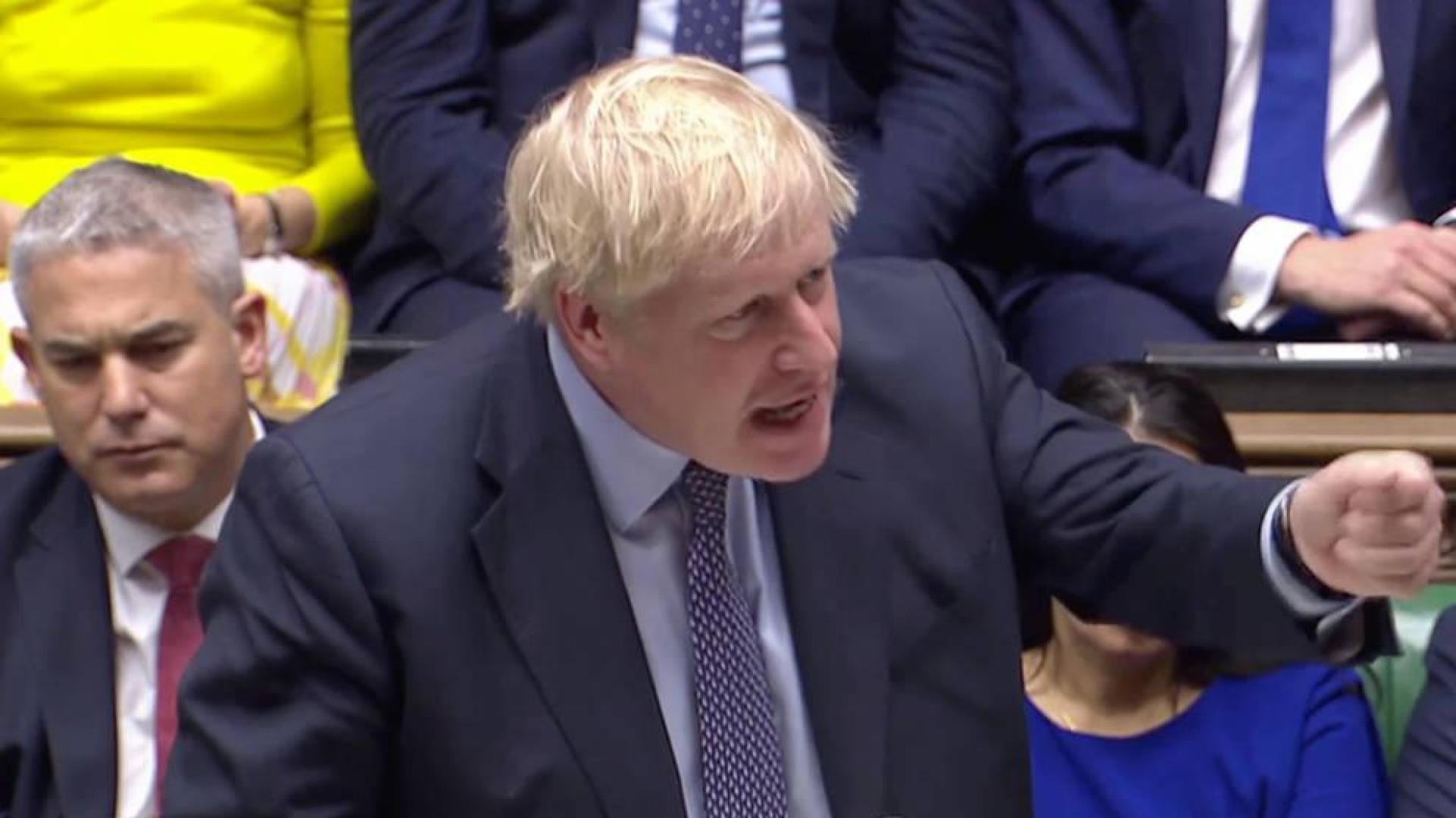 Johnson, durante su discurso en el Parlamento británico.