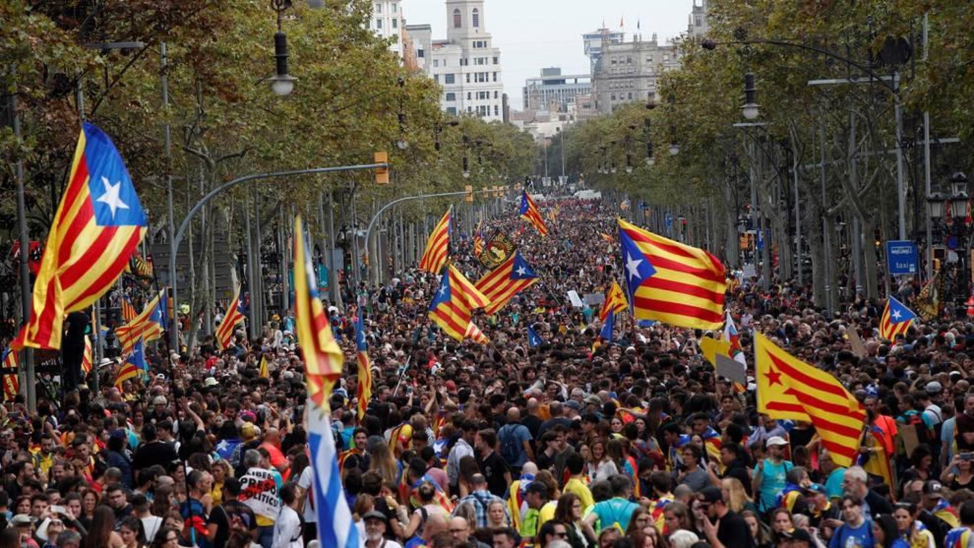 Manifestación en Barcelona en protesta por la sentencia del procés