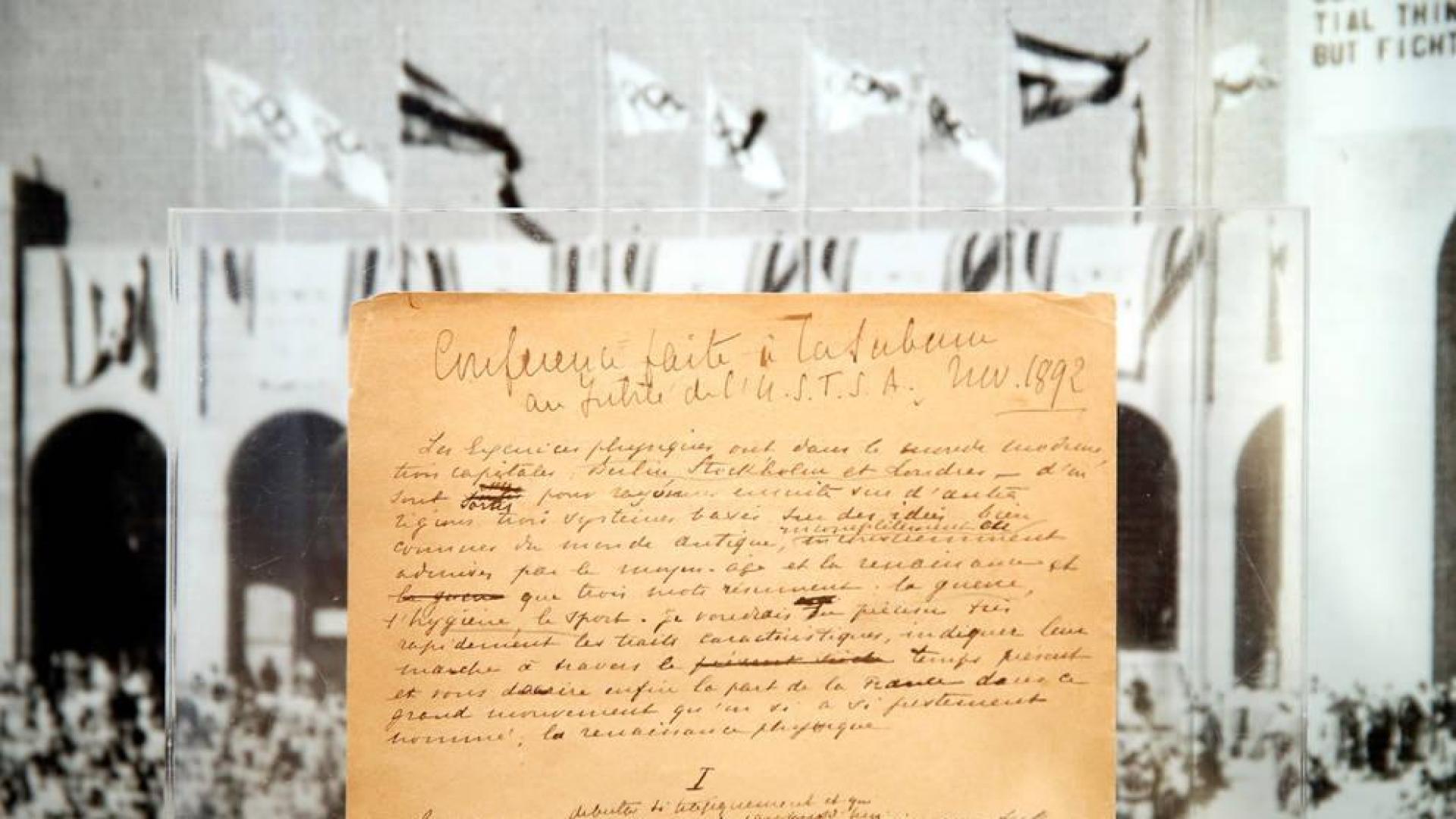 Sotheby's subastará manifiesto de Coubertin para revivir los Juegos Olímpicos