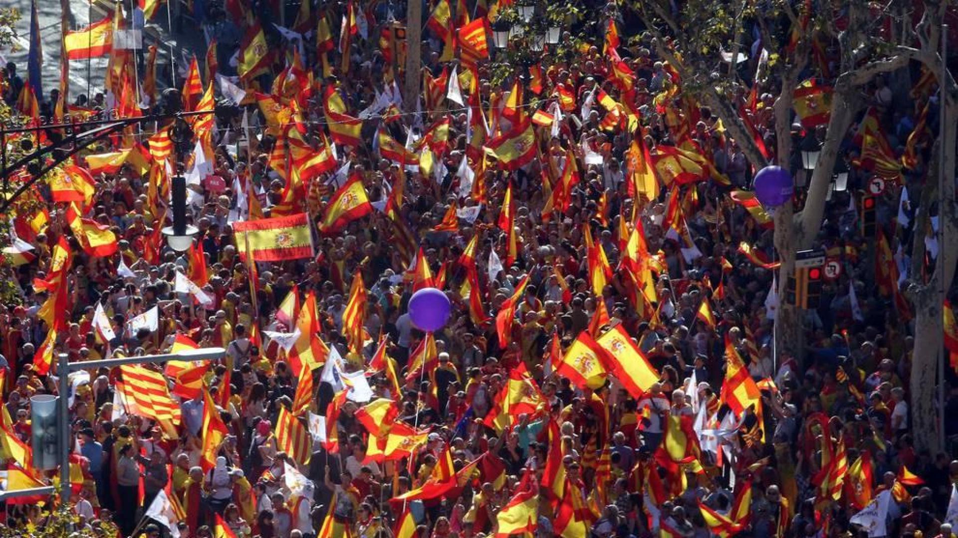 Manifestación convocada por Sociedad Civil Catalana
