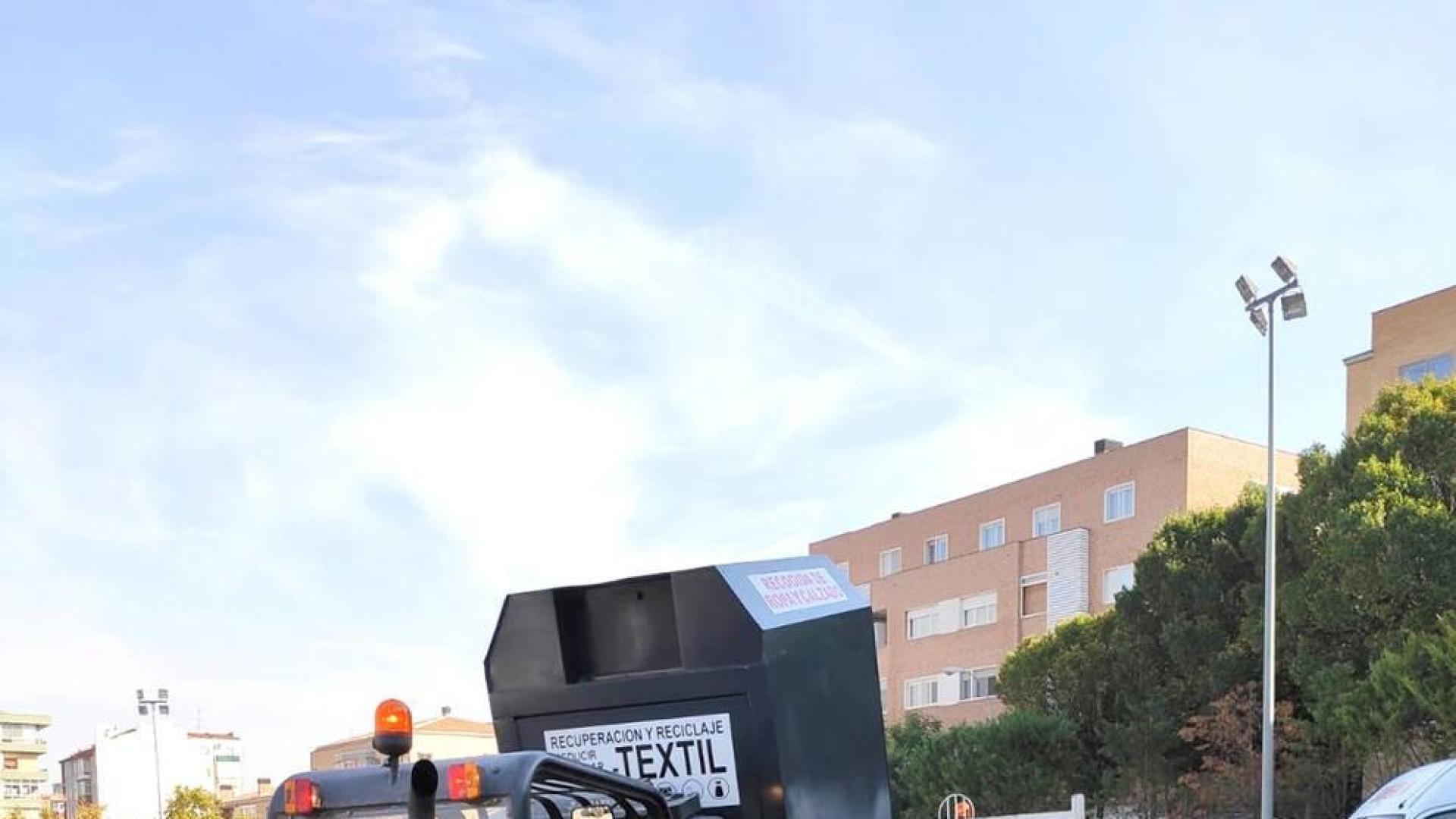 Un contenedor 'pirata' en Tudela
