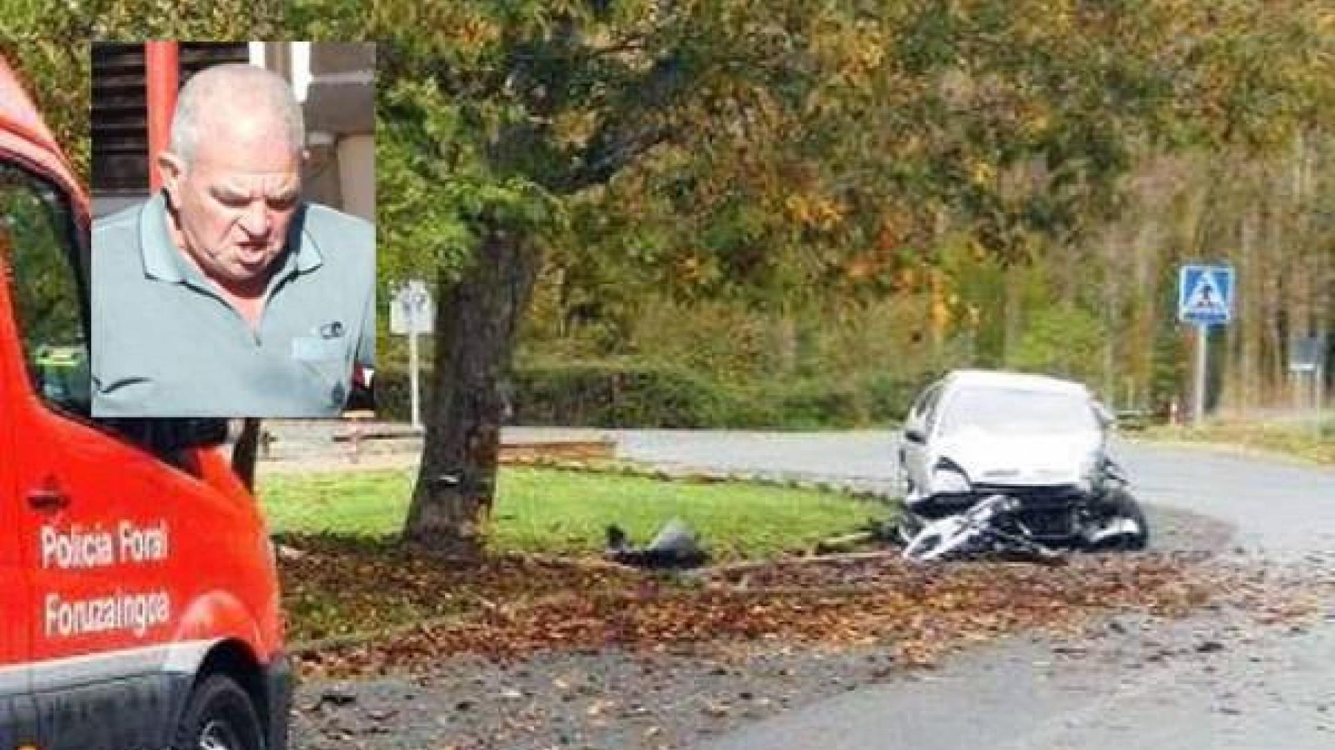 Fallece el vecino de Villava que chocó contra un árbol en Azoz