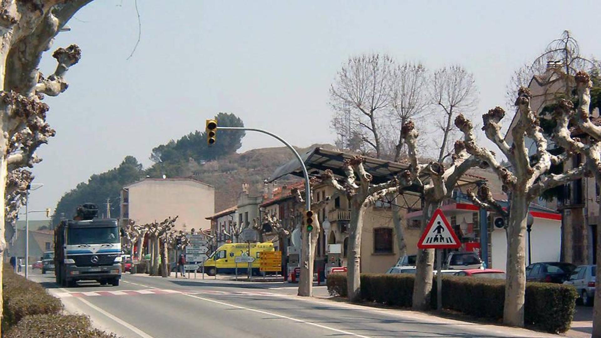 Vista de la travesía de Puente la Reina.