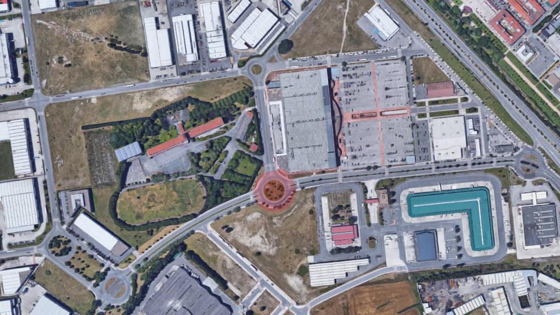 En rojo, señalada la rotonda donde se colocará la estatua del santo.