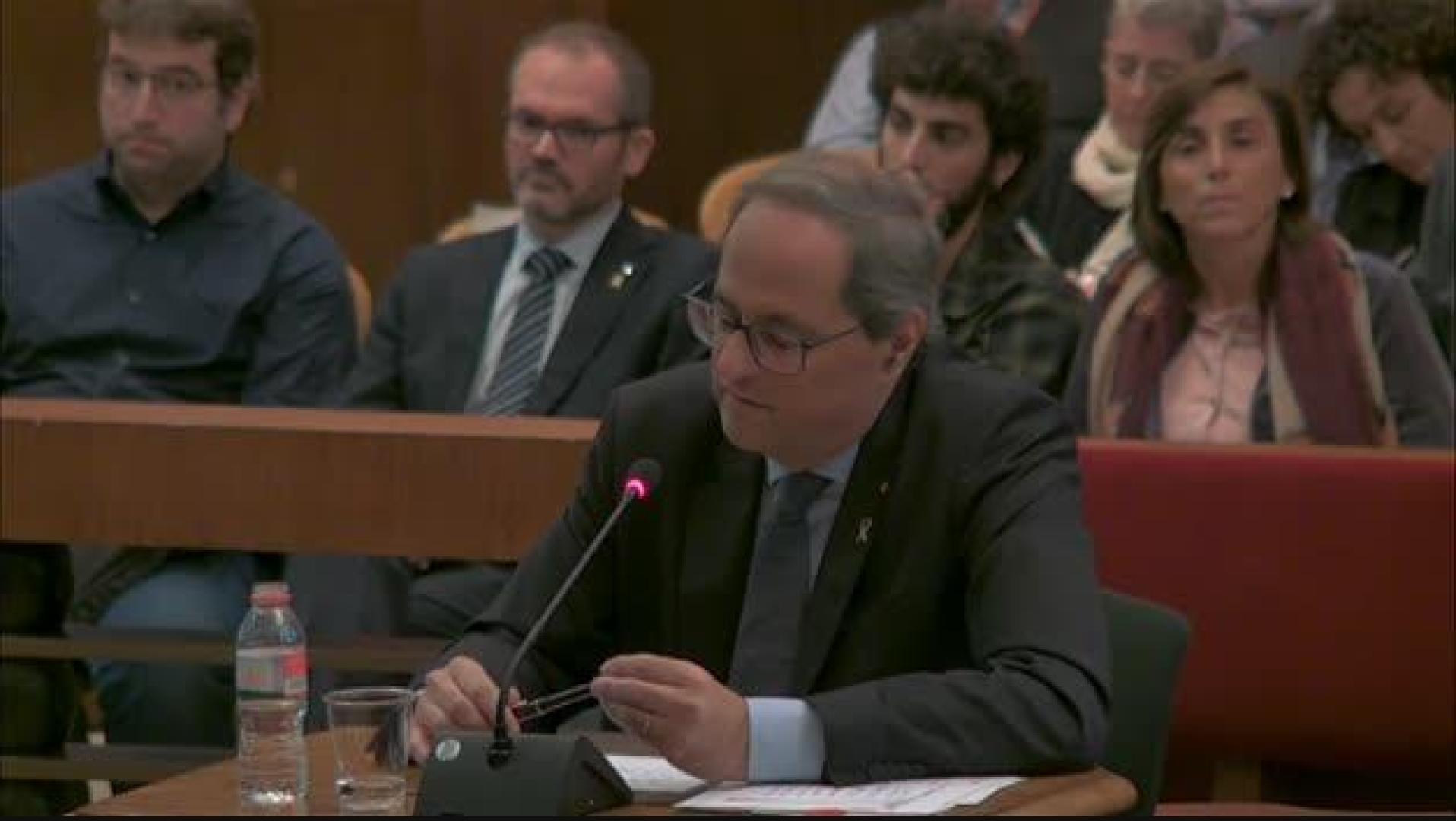 Torra: “Sí, desobedecí. Era imposible cumplir una orden ilegal”