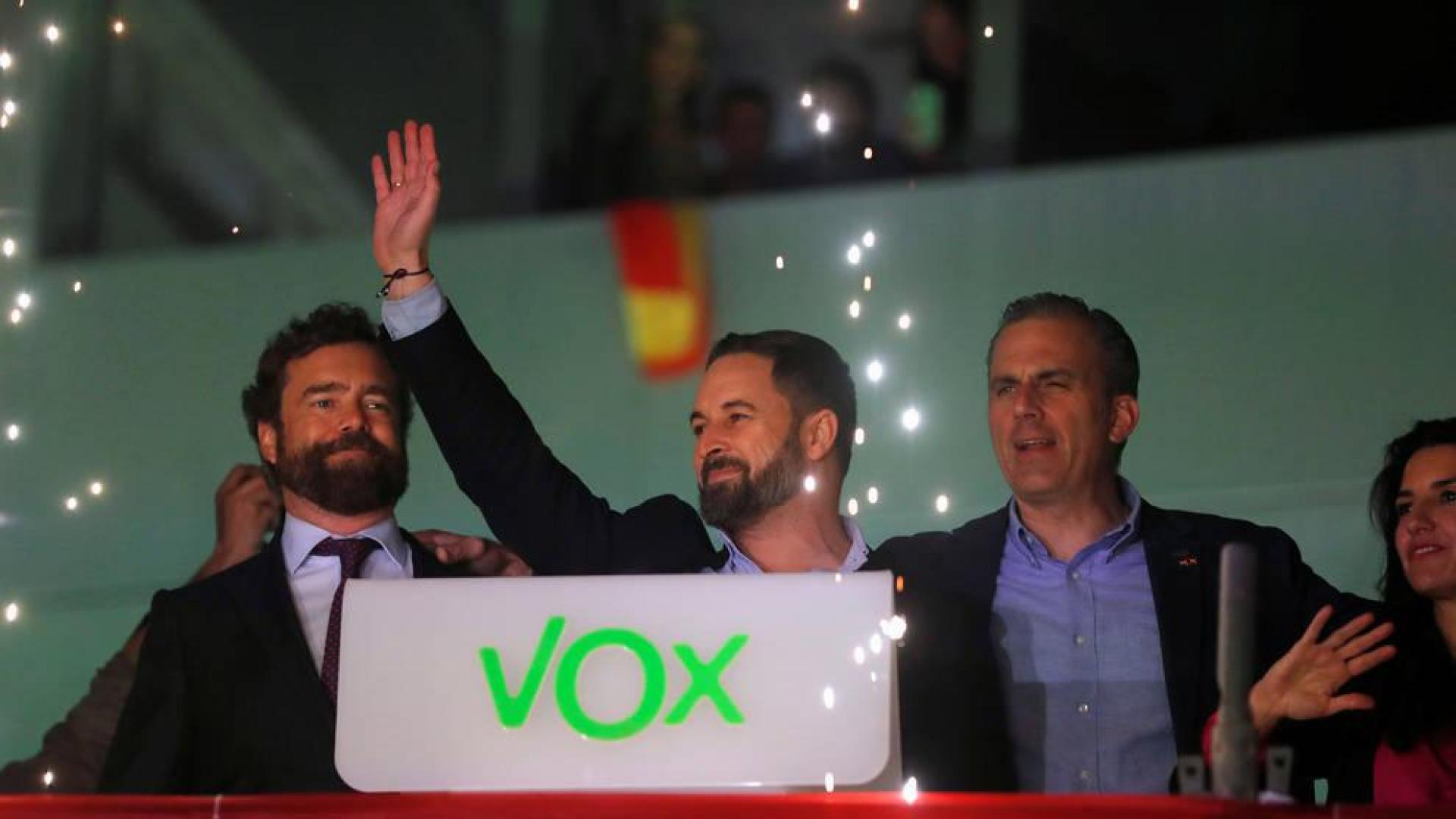 Abascal, en la sede de VOX en Madrid.