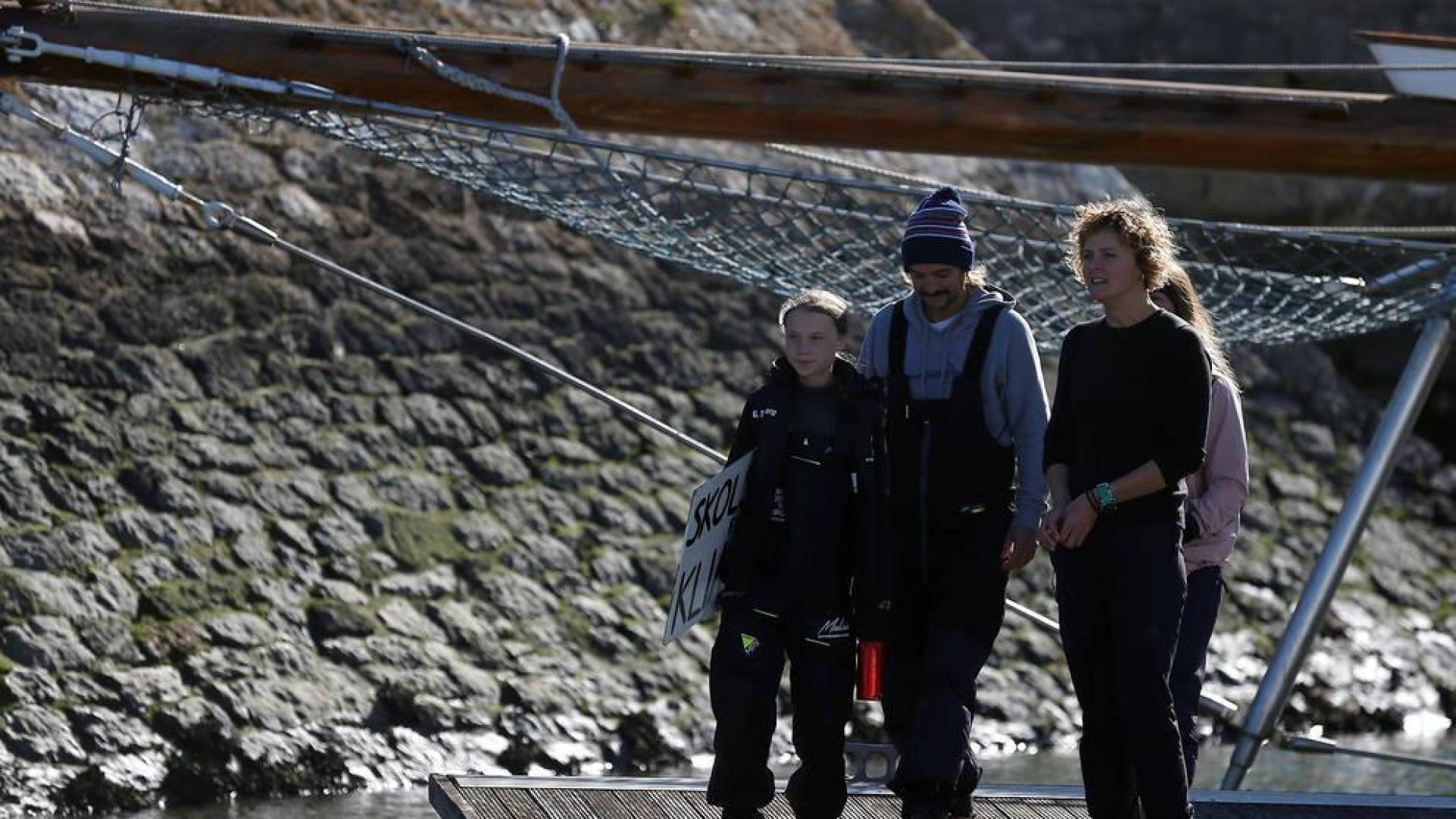 La activista sueca Greta Thunberg llega a Lisboa