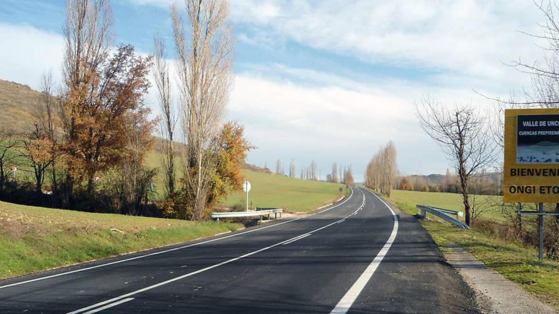 Finalizan las obras de refuerzo de la carretera Campanas-Urroz Villa