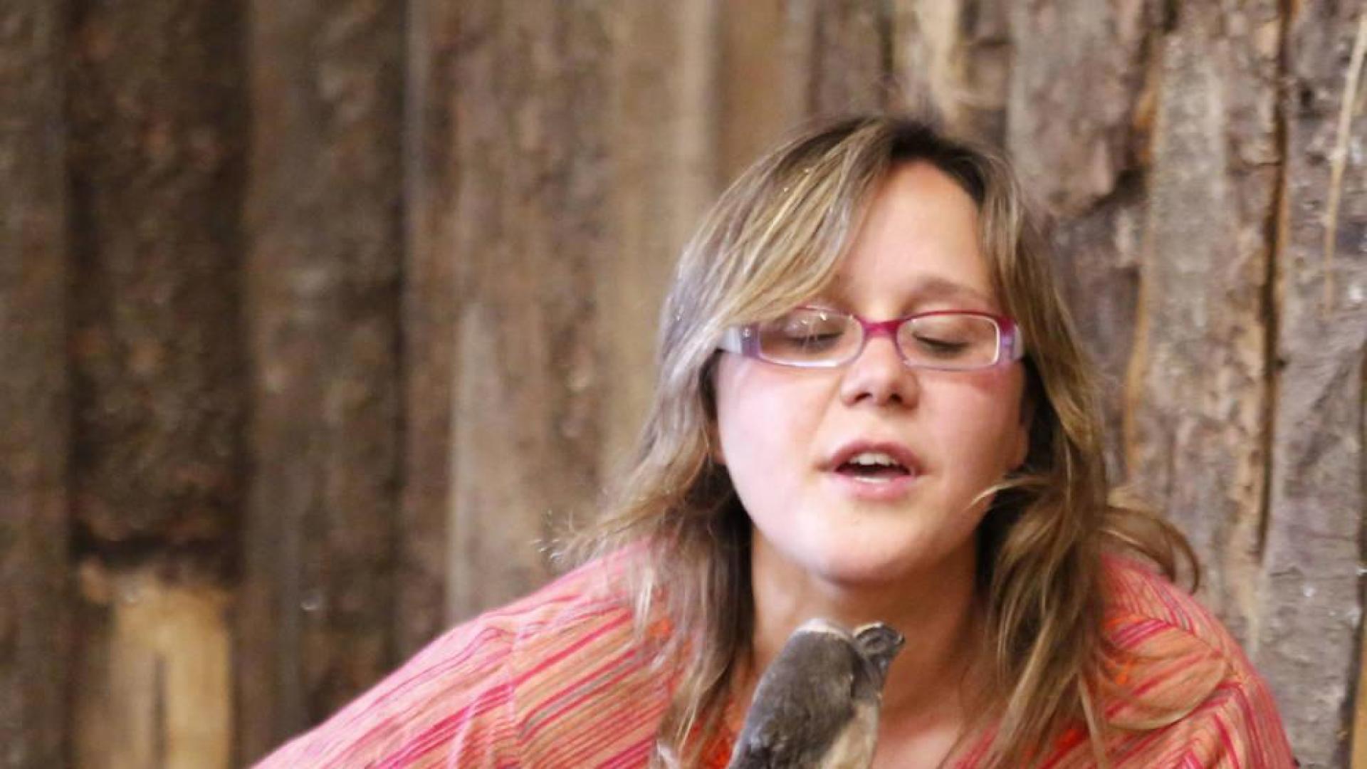 La promotora de la quesería Mikaela, de Lizaso, en la Cumbre del Clima