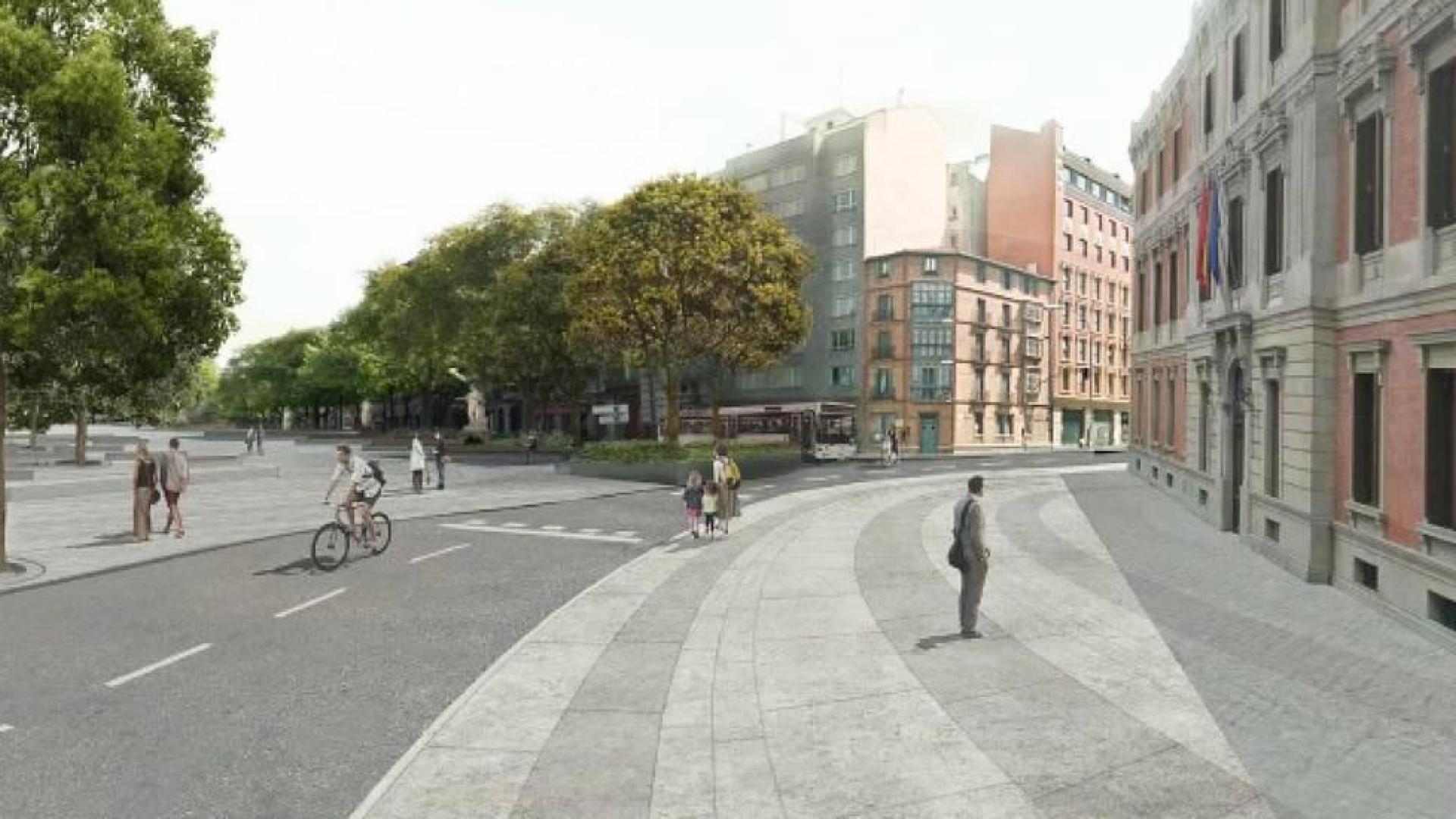 Un parterre con forma de zigzag, idea para el Paseo Sarasate