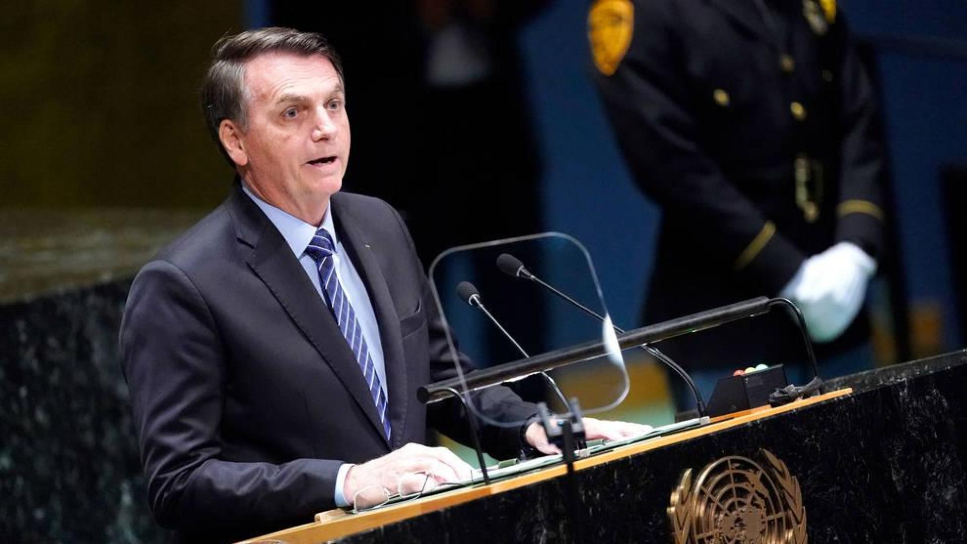 El presidente de Brasil, Jair Bolsonaro, en su intervención ante la asamblea de la ONU
