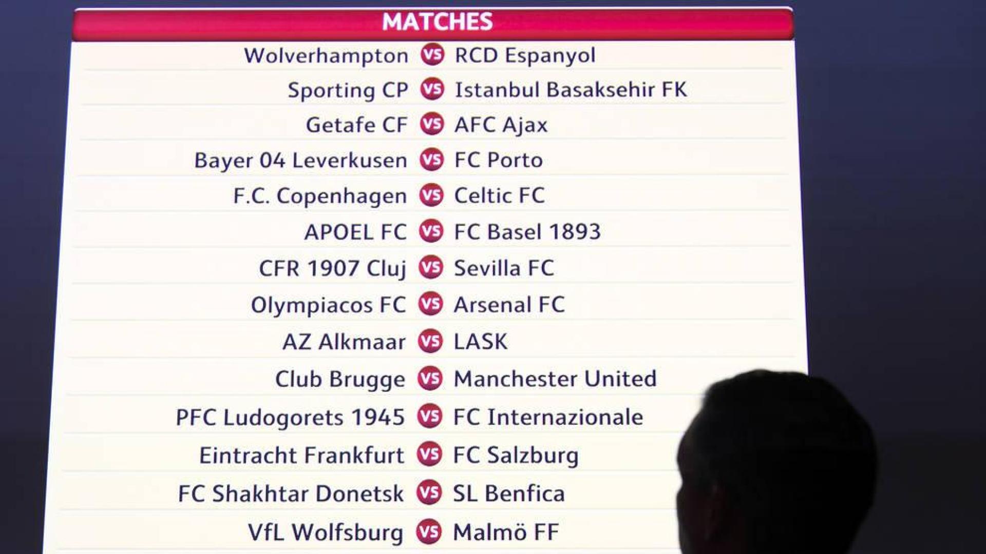 Getafe-Ajax, Wolverhampton-Espanyol y Cluj-Sevilla, en dieciseisavos de la Liga Europa