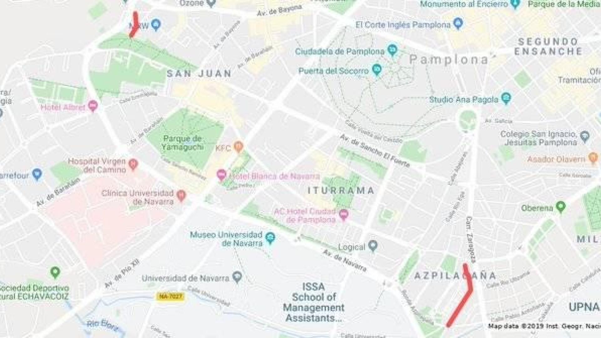 Estos son los cortes de tráfico de este martes en Pamplona