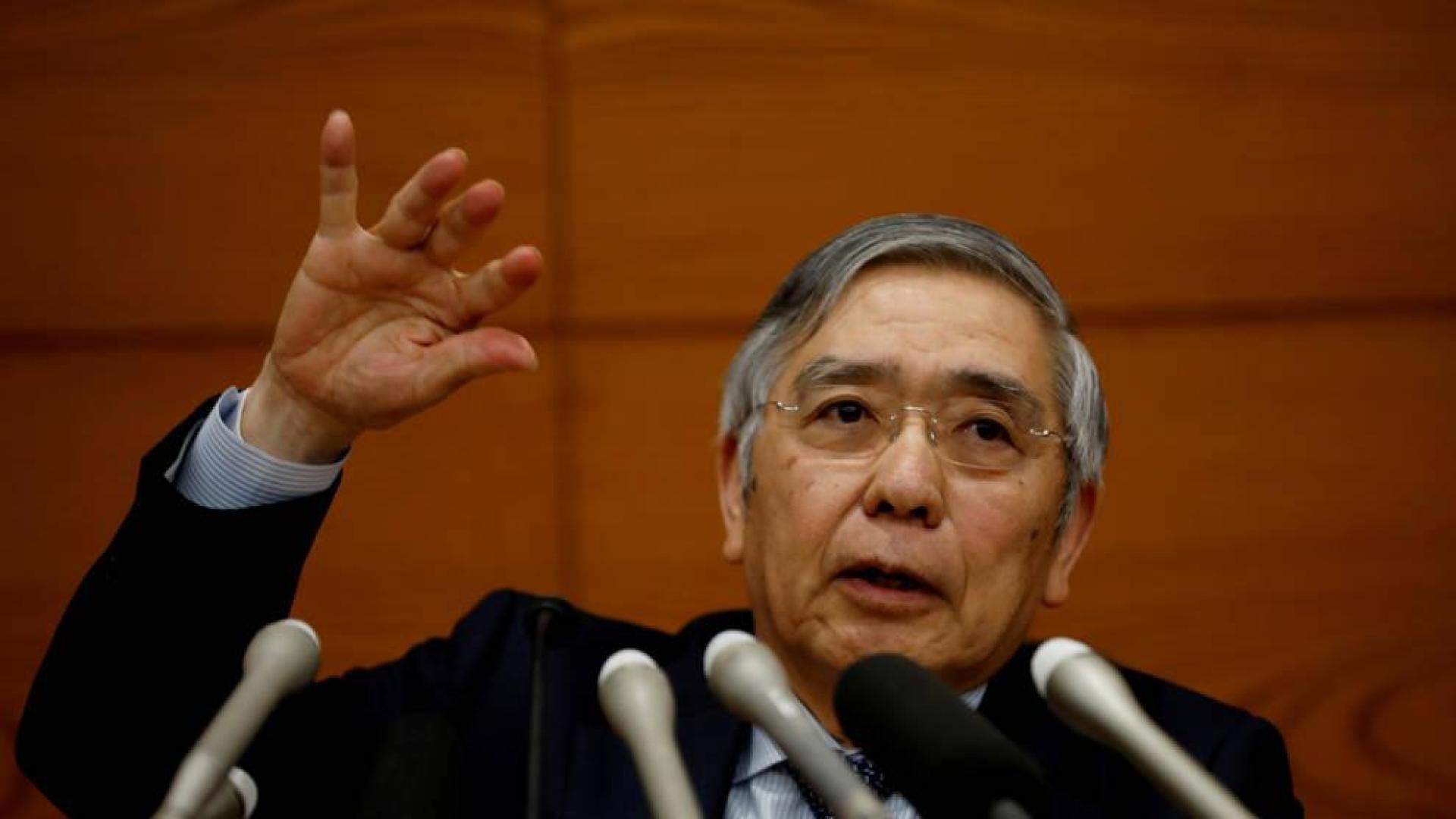 El gobiernador del Banco de Japón, Haruhiko Kuroda, durante la rueda de prensa.