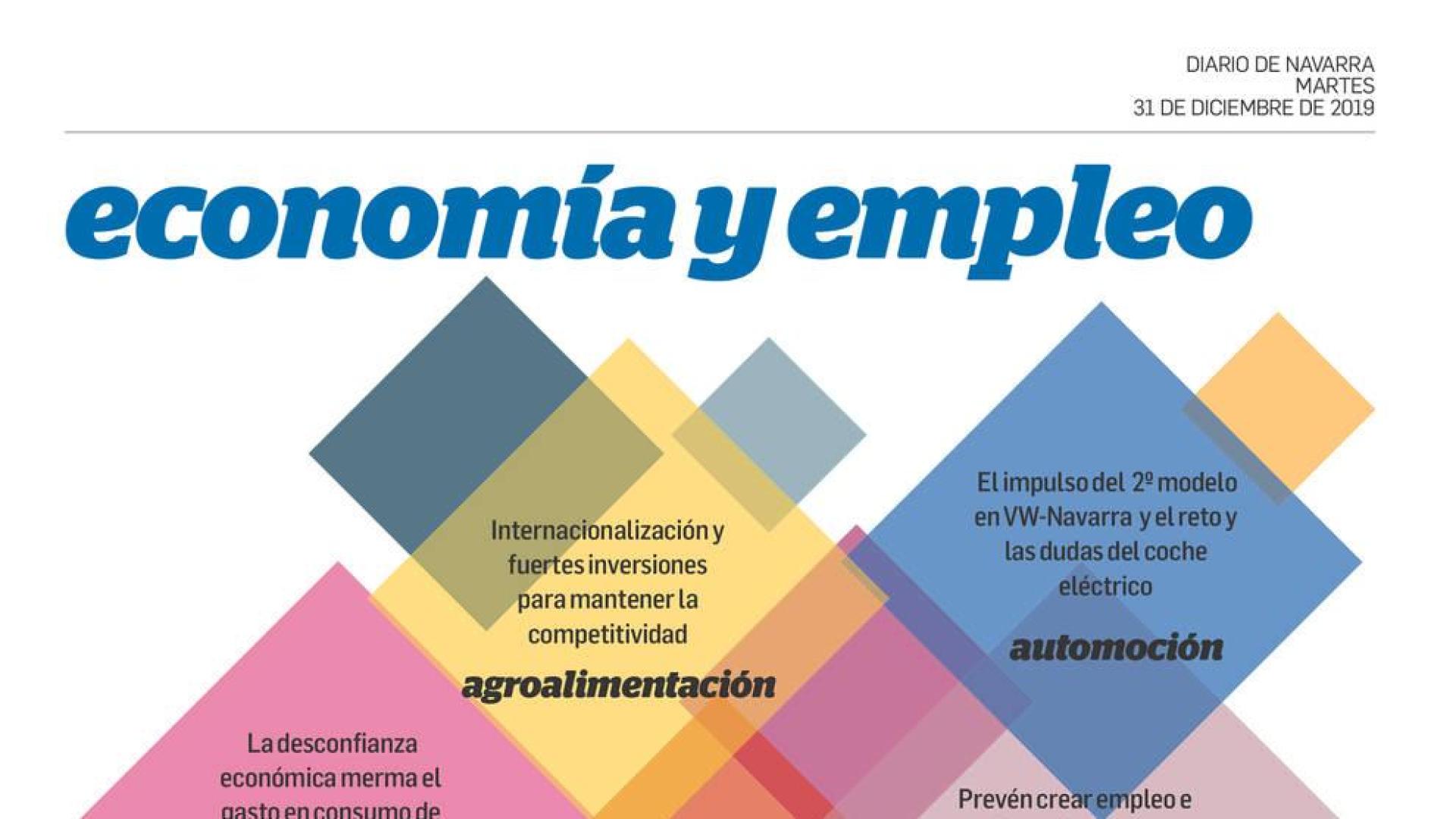El martes 31, suplemento de empresas navarras, empleo y expectativas para 2020