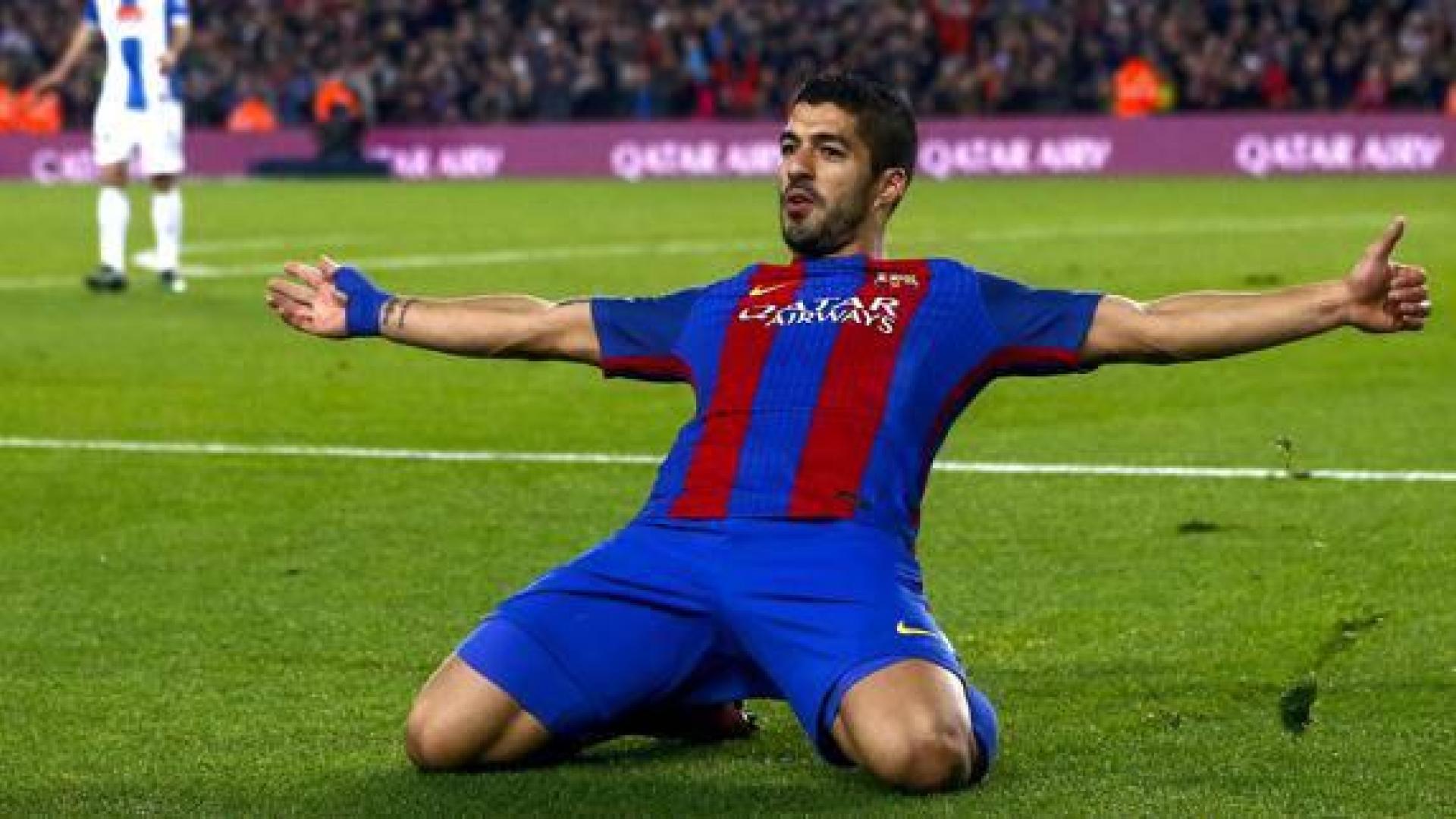 Luis Suárez celebra un gol este año. 
