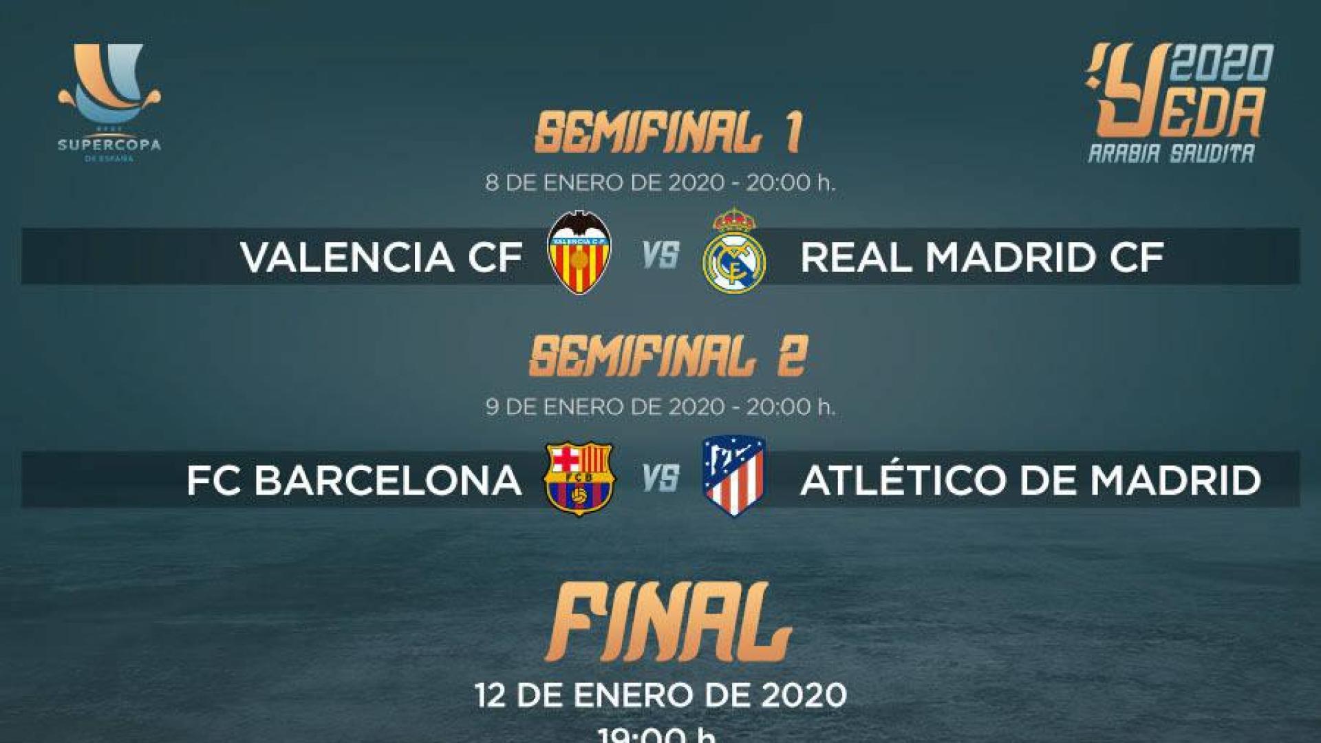 La Federación anuncia los horarios de la Supercopa de España