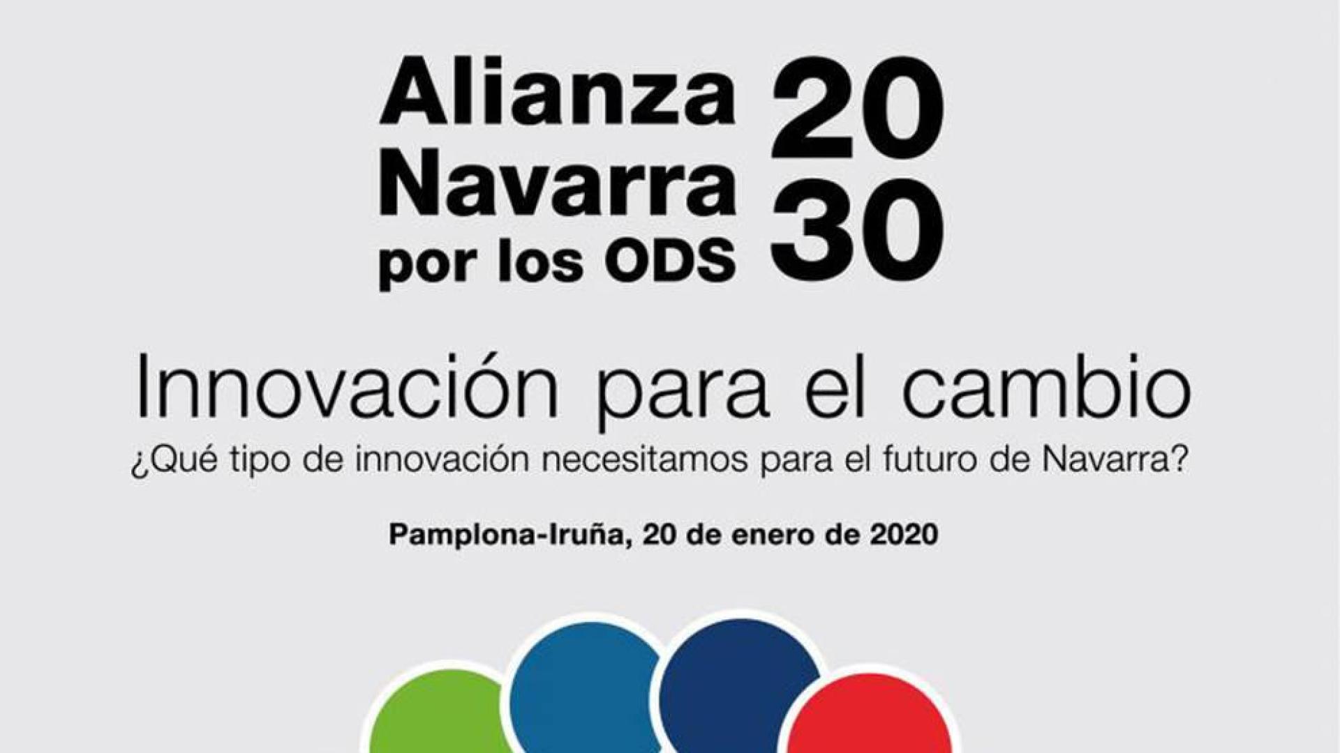 Cartel de la jornada 'Alianza Navarra por los ODS 2030. Innovación para el cambio'