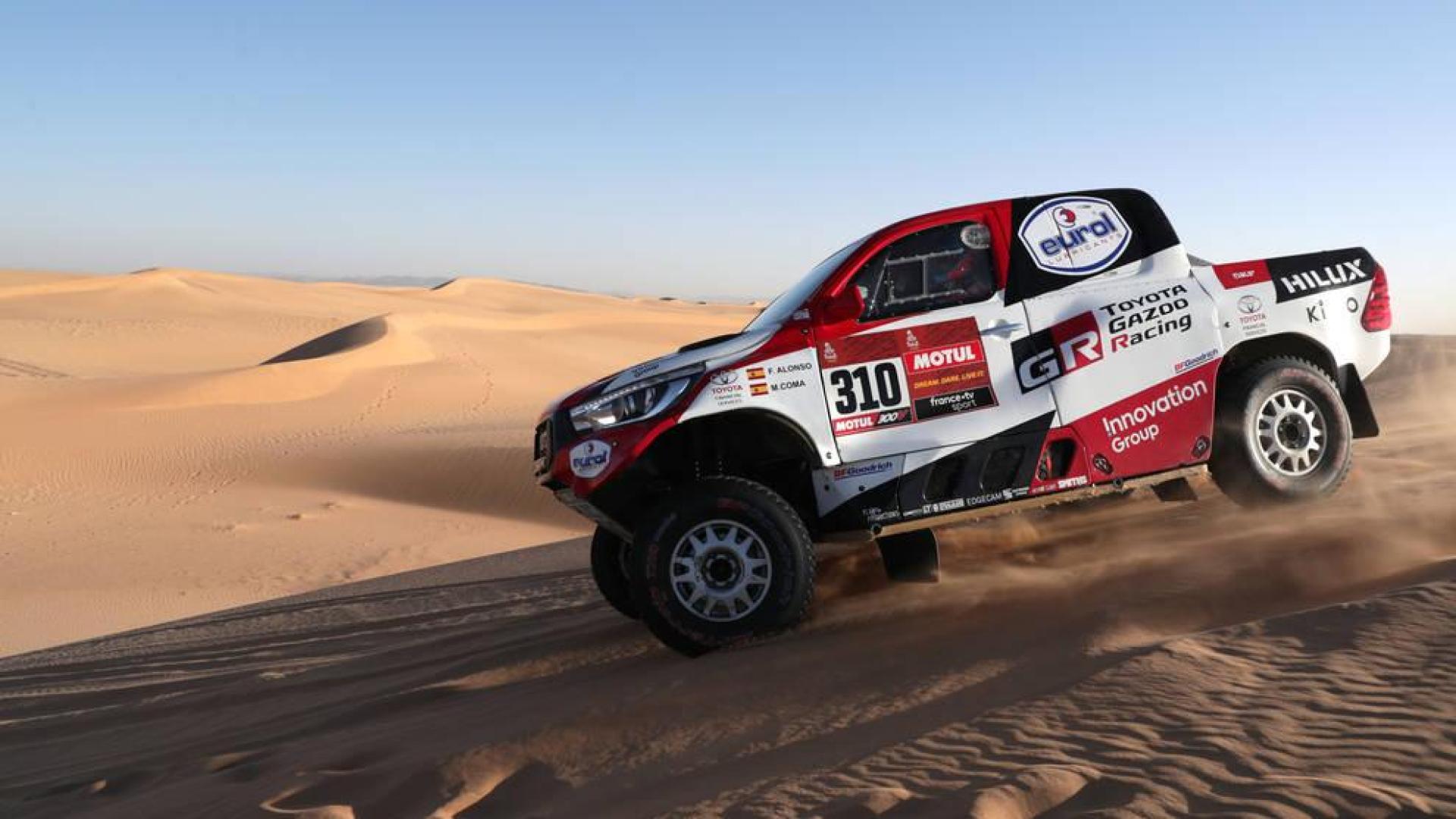 Coche de Fernando Alonso en la octava etapa del Rally Dakar