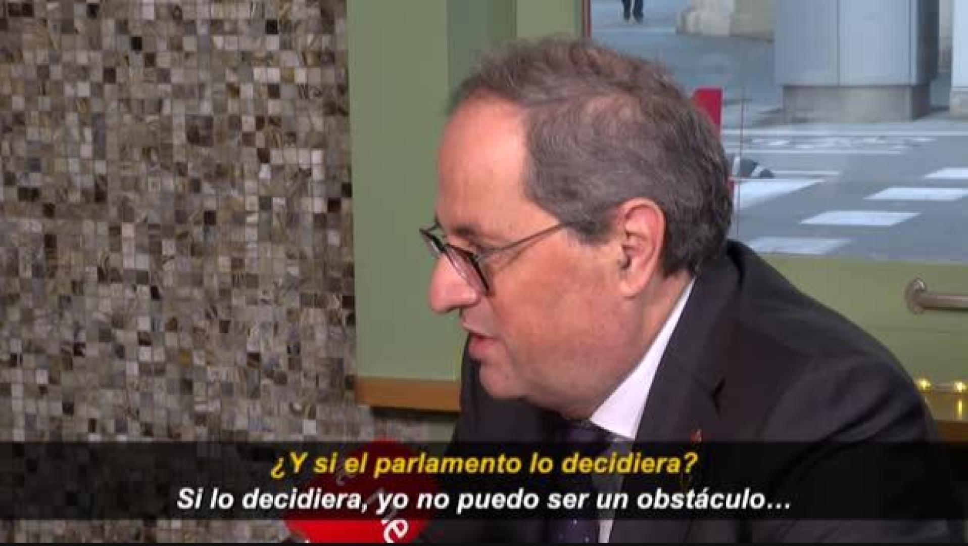 Torra dice que si el Parlament le desautoriza tras sentencia firme del Supremo, convocará elecciones