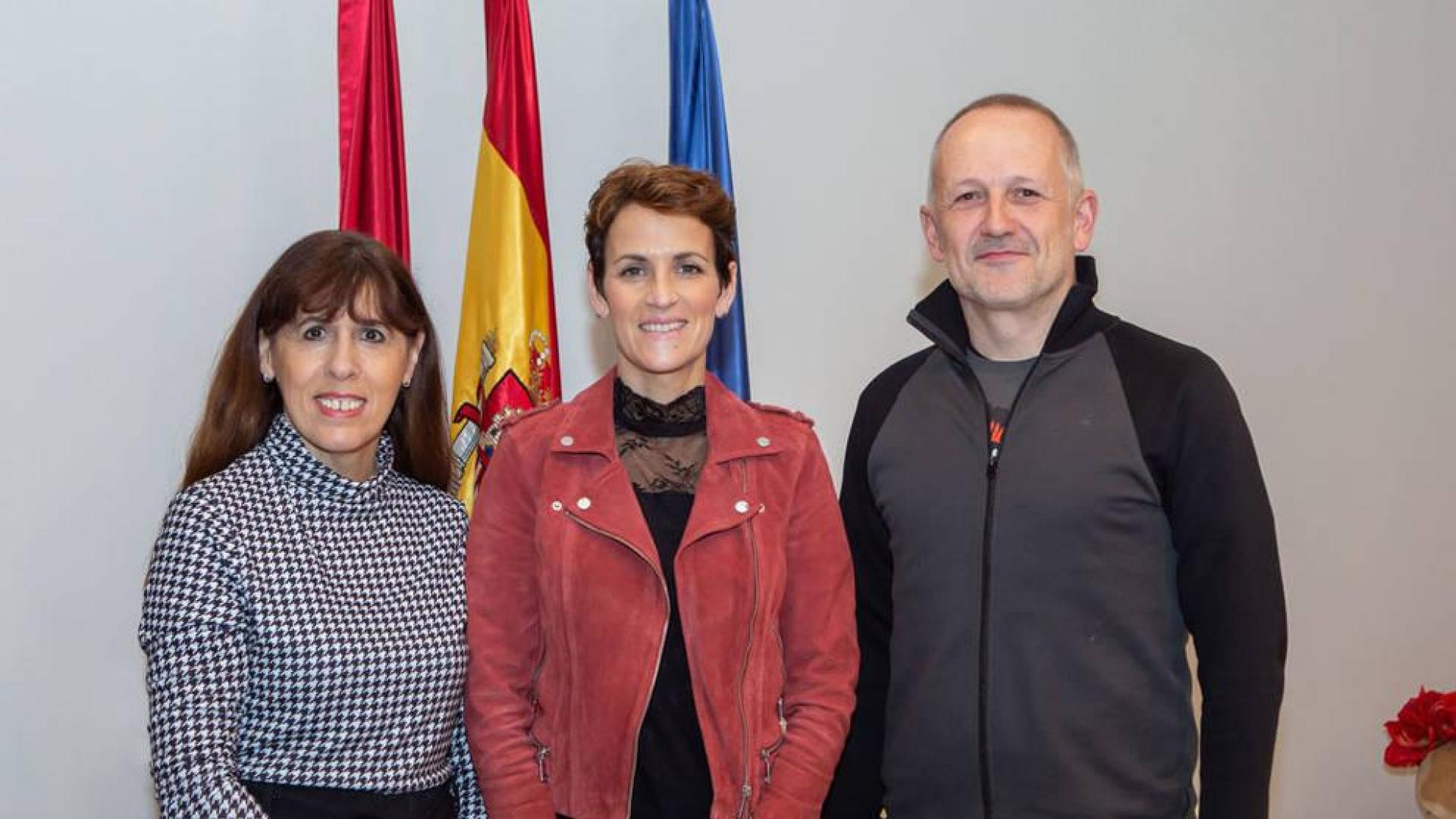 El presidente de la MCP, David Campión, se reúne con la presidenta de Navarra