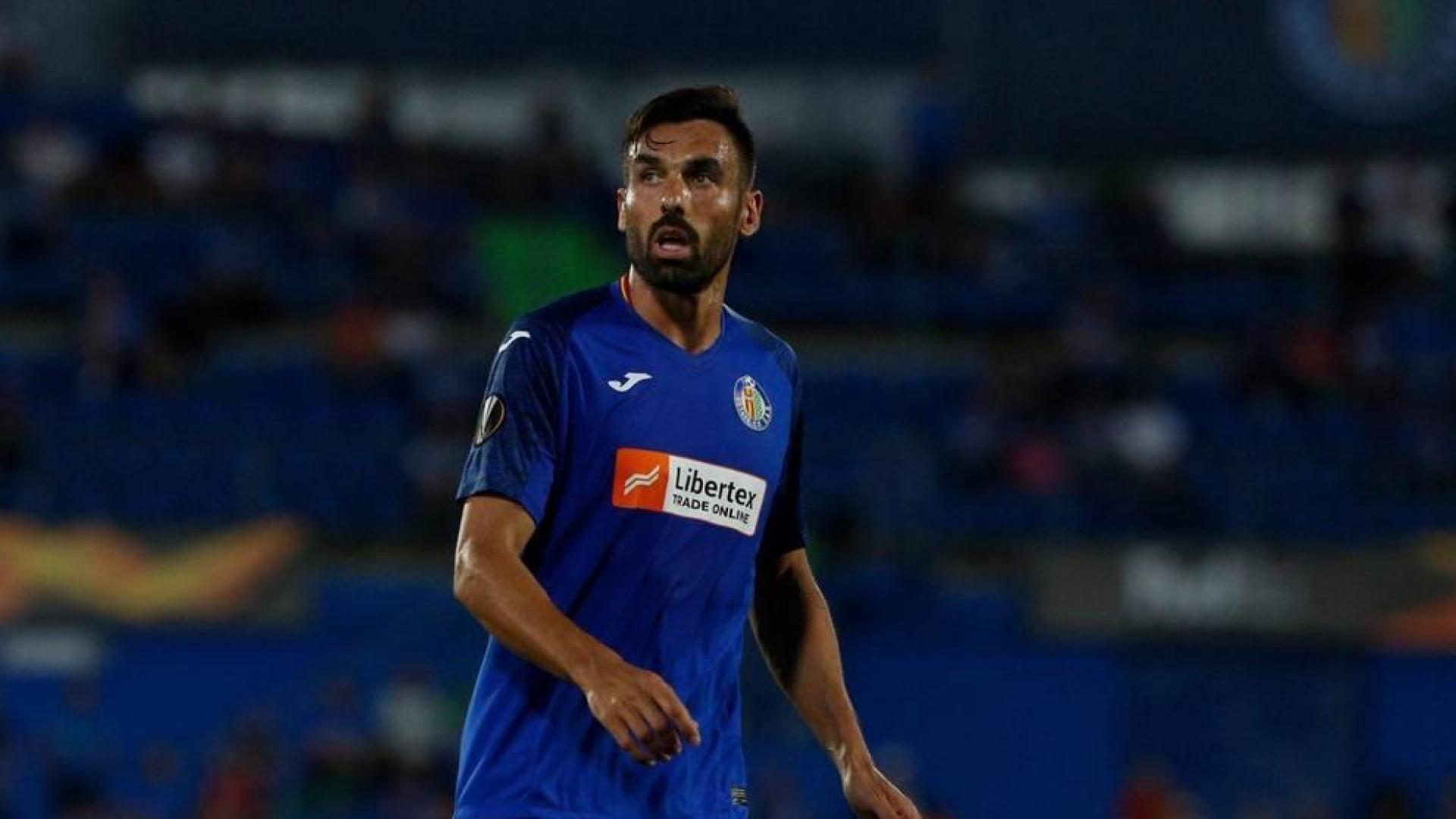 Enric Gallego, en un partido de la presente temporada con el Getafe.