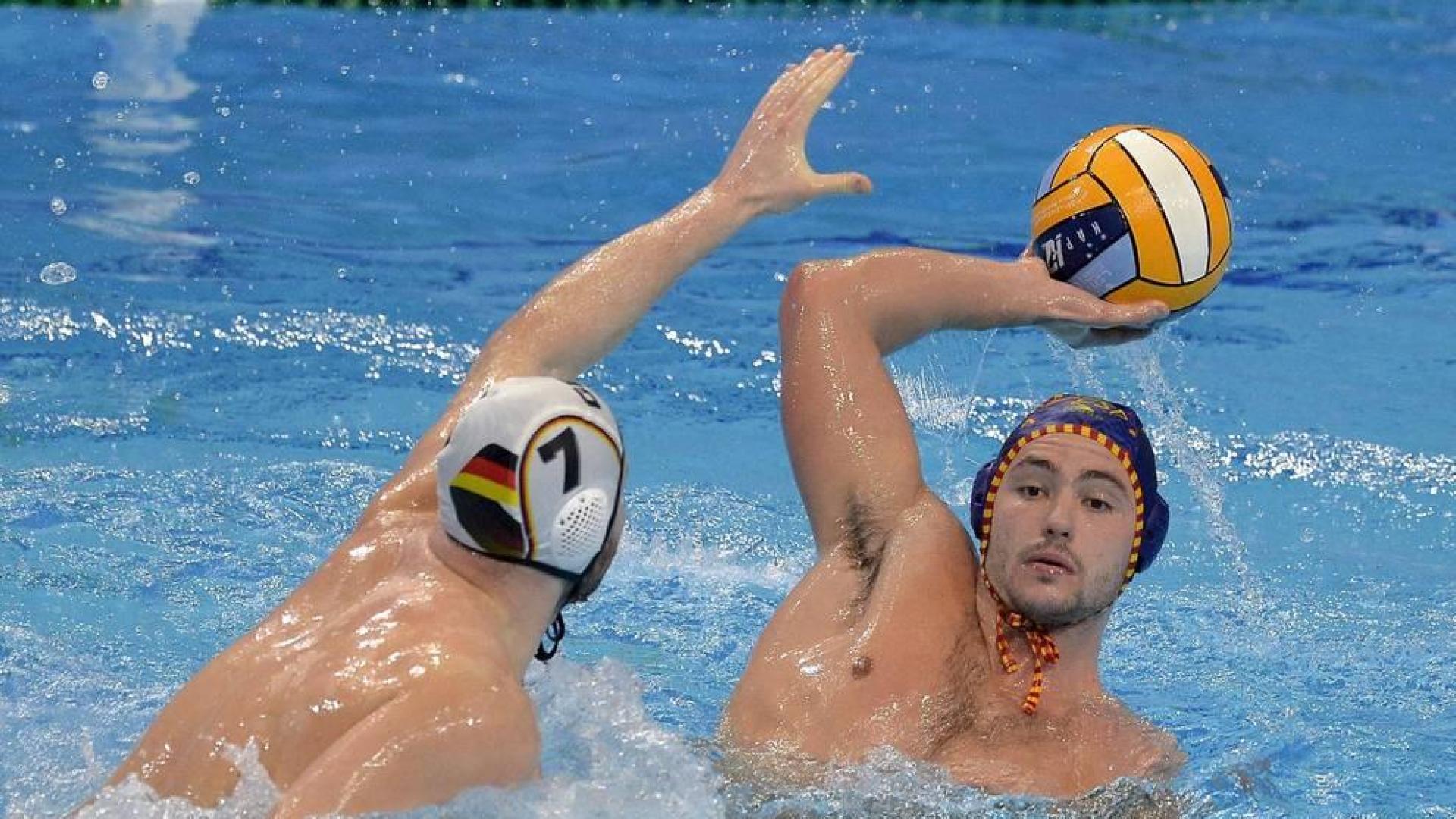Alberto Munárriz, durante un encuentro pasado frente a Alemania en este Campeonato de Europa que se celebra en Budapest (Hungría).