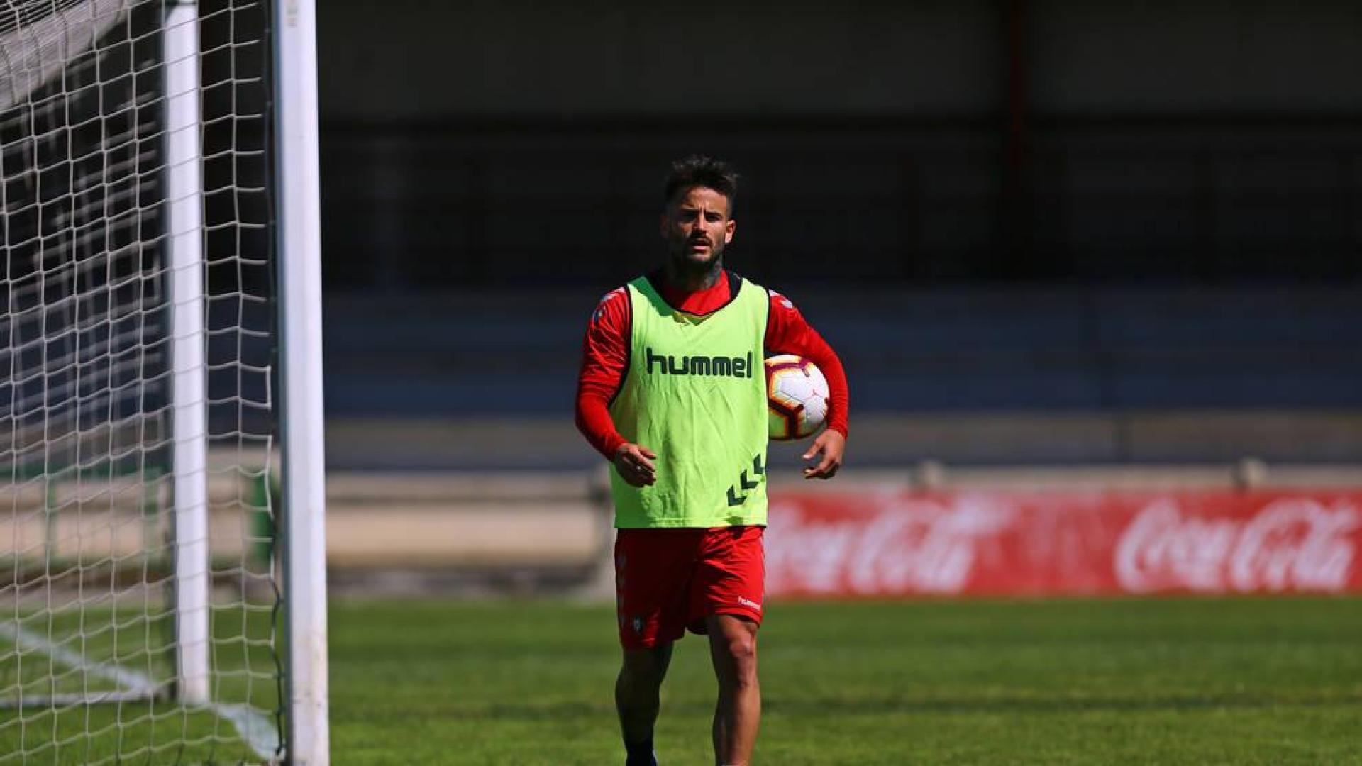 Rubén García, en uno de los últimos entrenamientos en Tajonar.