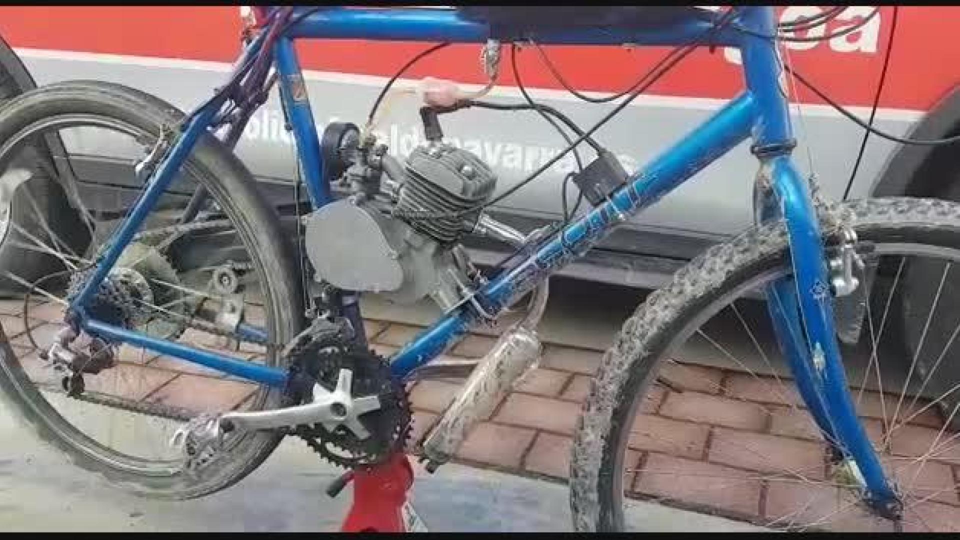 Detenido en Noáin por circular con una bici con motor de fabricación casera