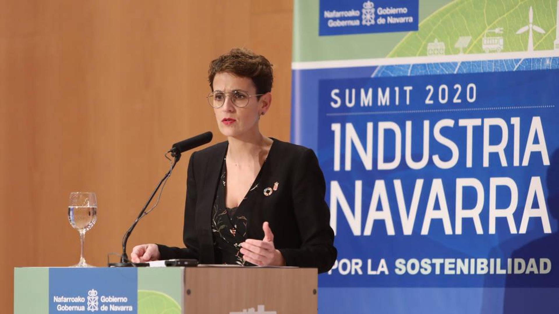 La presidenta María Chivite, en la apertura del Navarra Summit