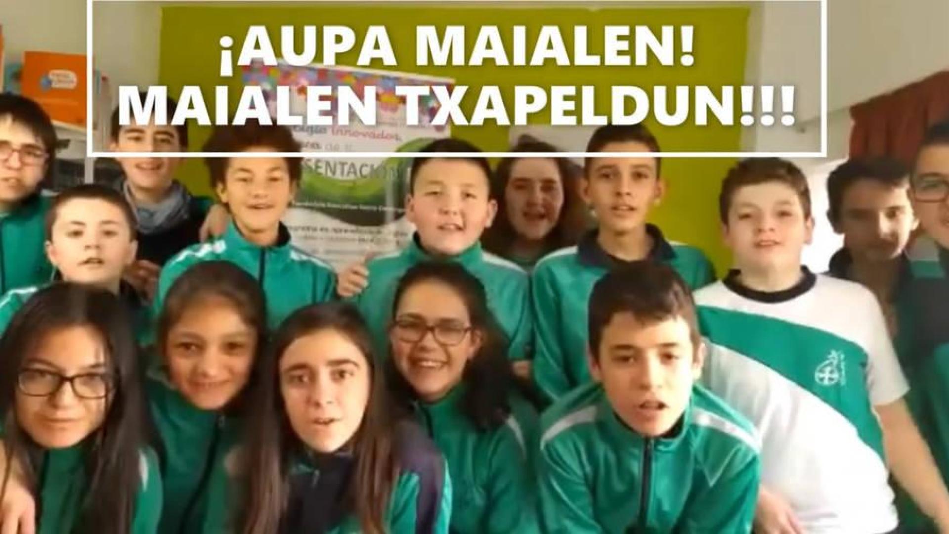 Escolares de La Presentación FESD de Villava envían su apoyo a Maialen Gurbindo