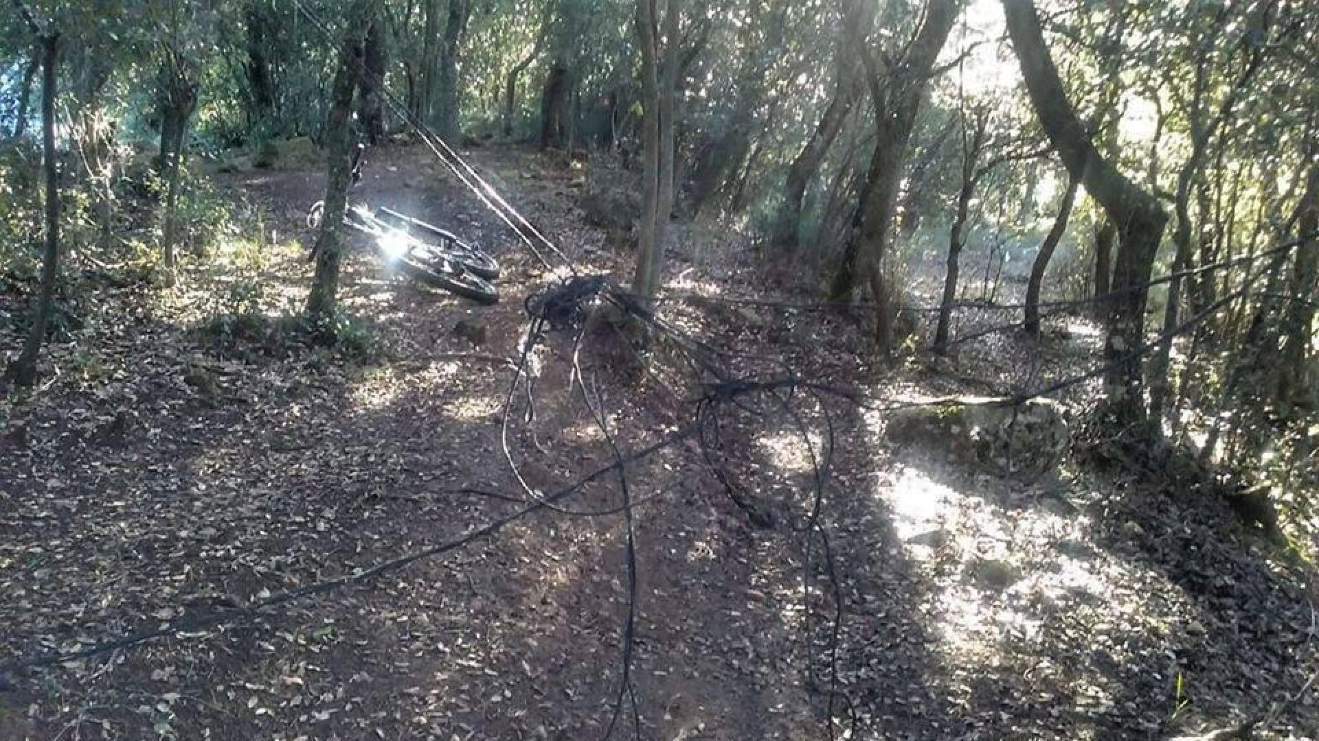 Imagen de la cuerda que se encontró Gorka del Campo en la subida a Montejurra.