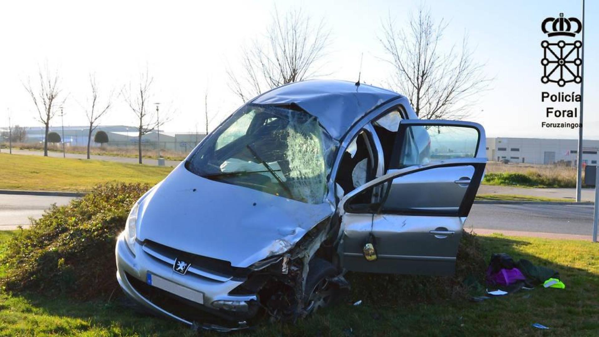 Herida una joven de Tafalla en un accidente de tráfico en Mialgro