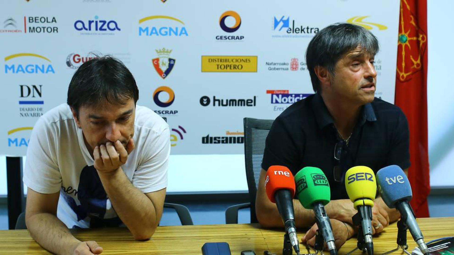 Imanol y Tatono Arregui, técnico y presidente del Osasuna Magna.